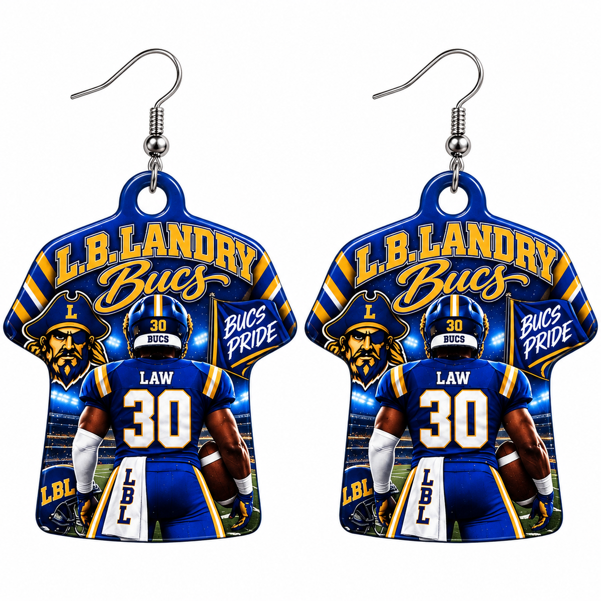 Custom School Spirit Jersey Earrings | Personalized Football Earrings