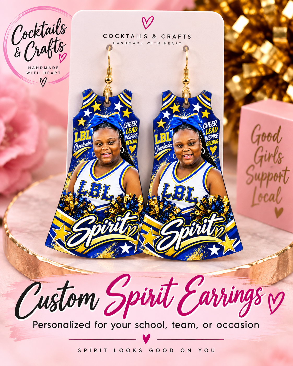 Custom School Spirit Cheer Earrings | Personalized Earrings