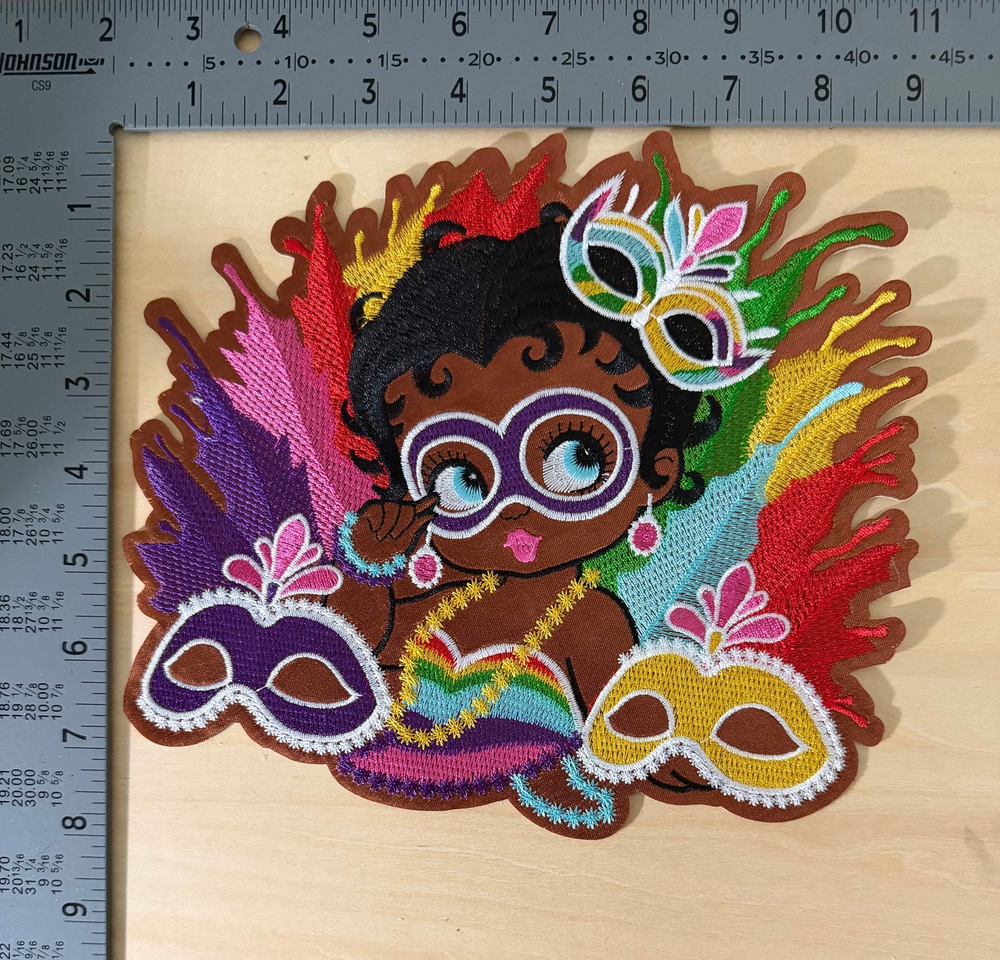 Mardi Gras Diva Girl Large Patch