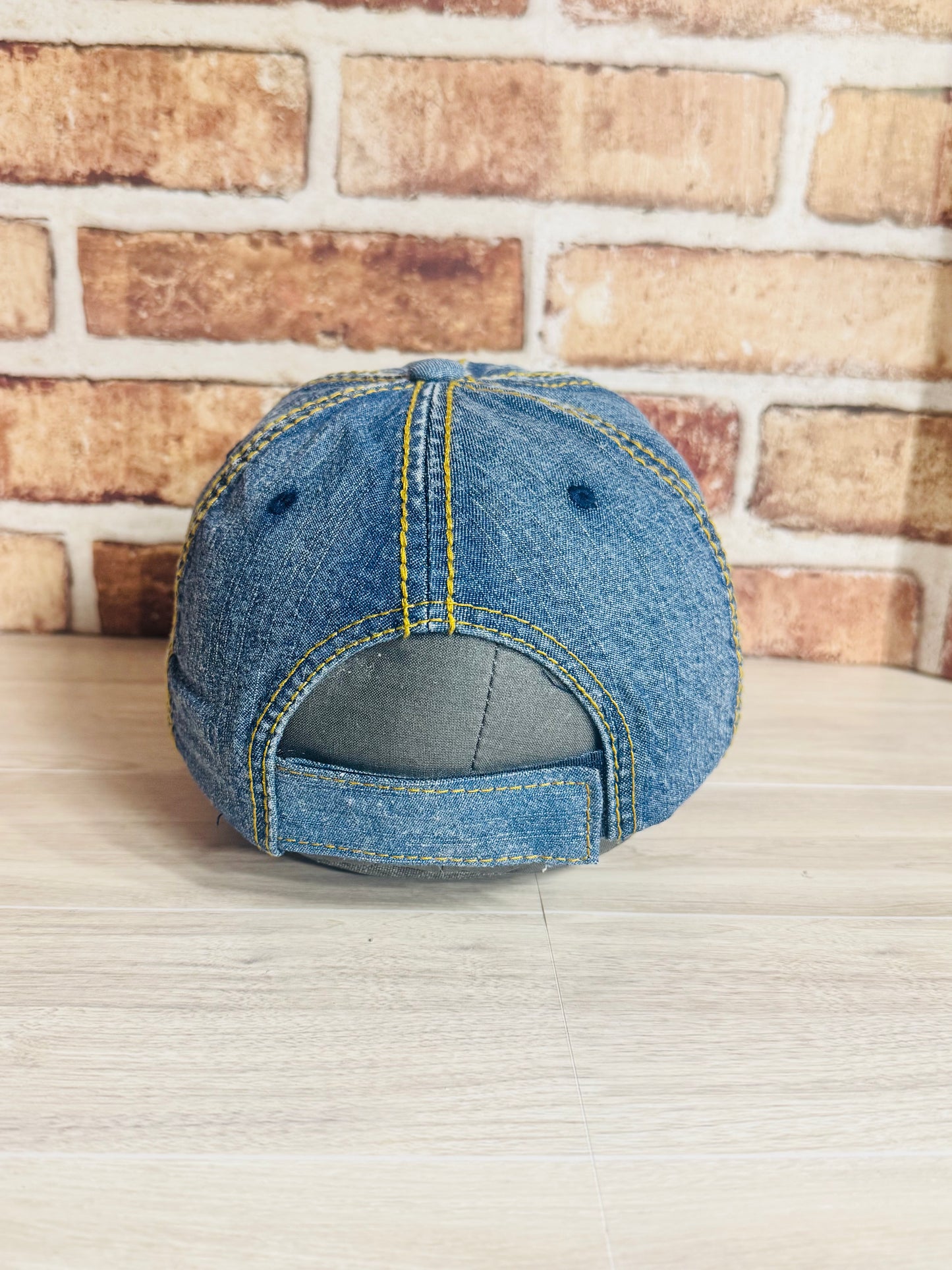 Glam Rhinestone Denim Baseball Cap