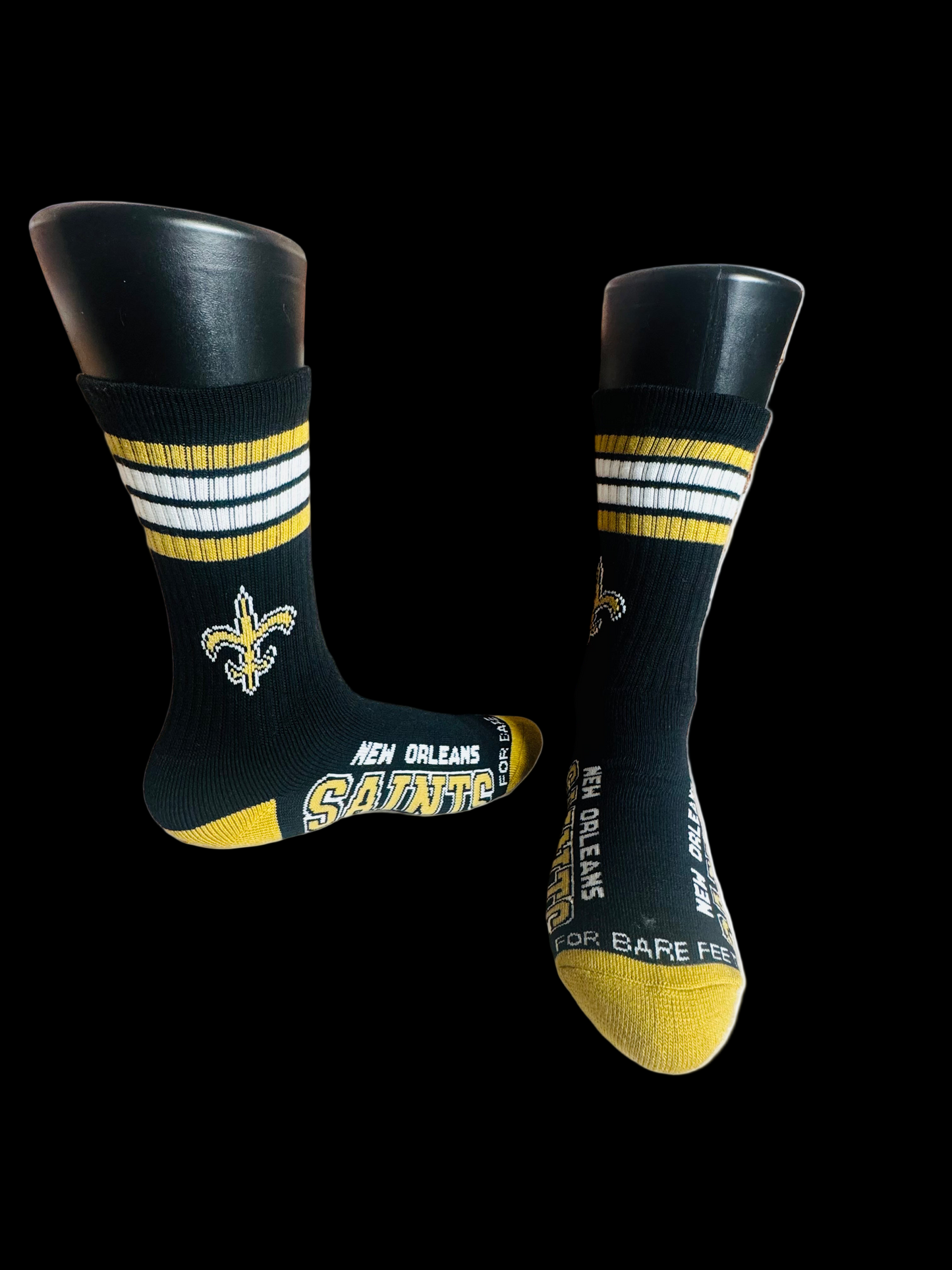 Black & Gold Fleur De Lis Crew Socks