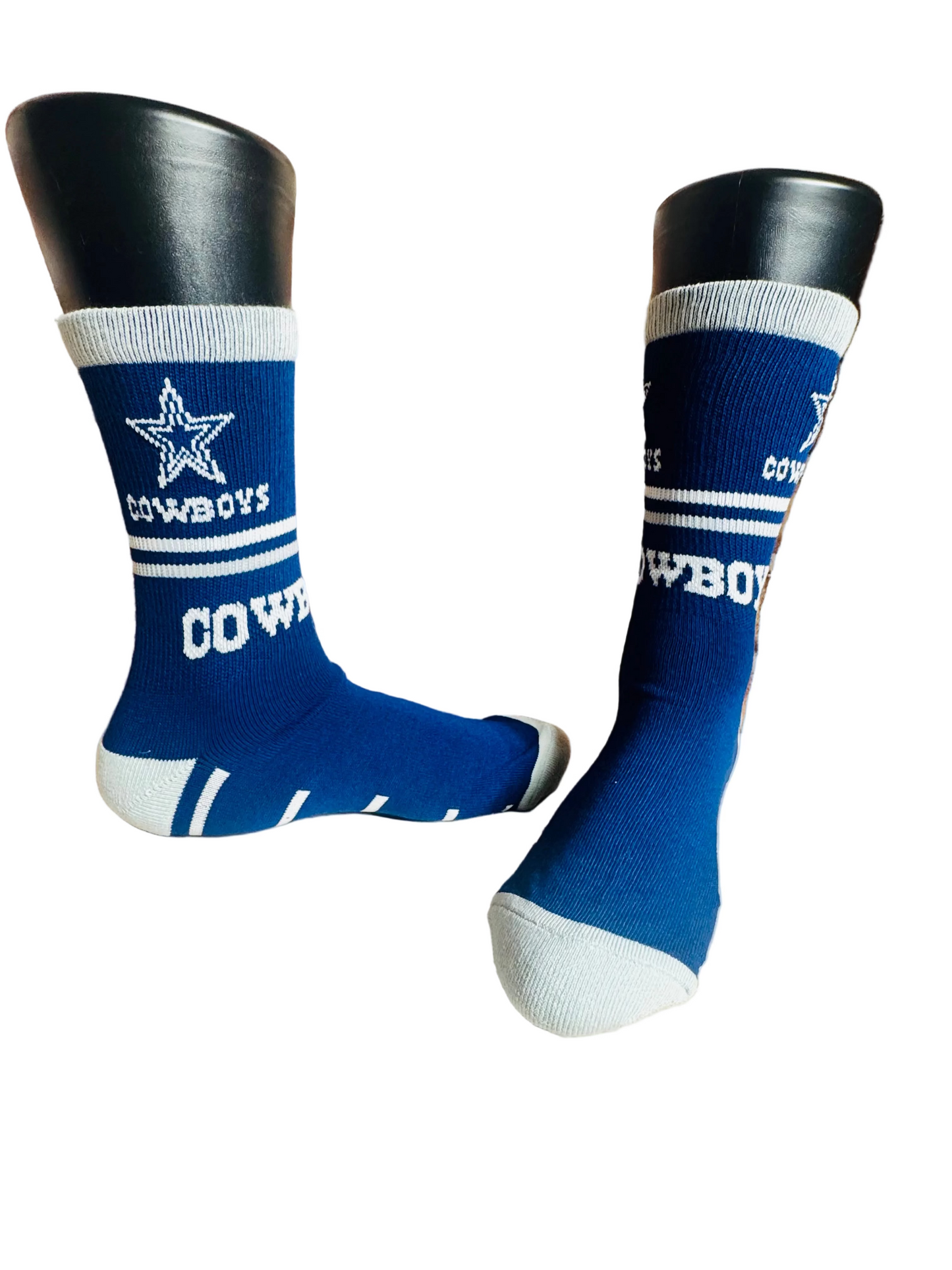 Blue & Gray Star Crew Socks