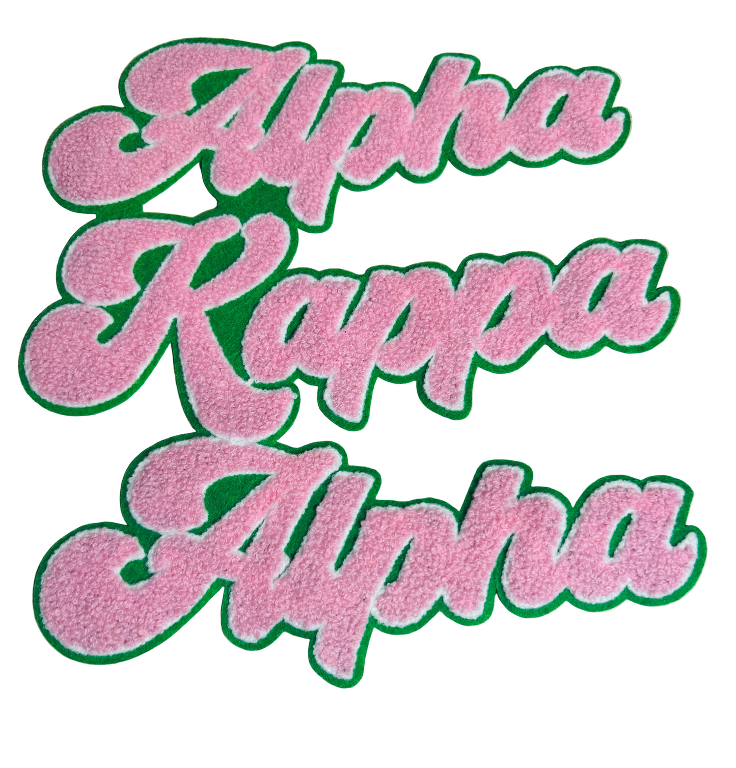 Alpha Kappa Alpha Patch –LARGE Pink & Green Iron-On Design