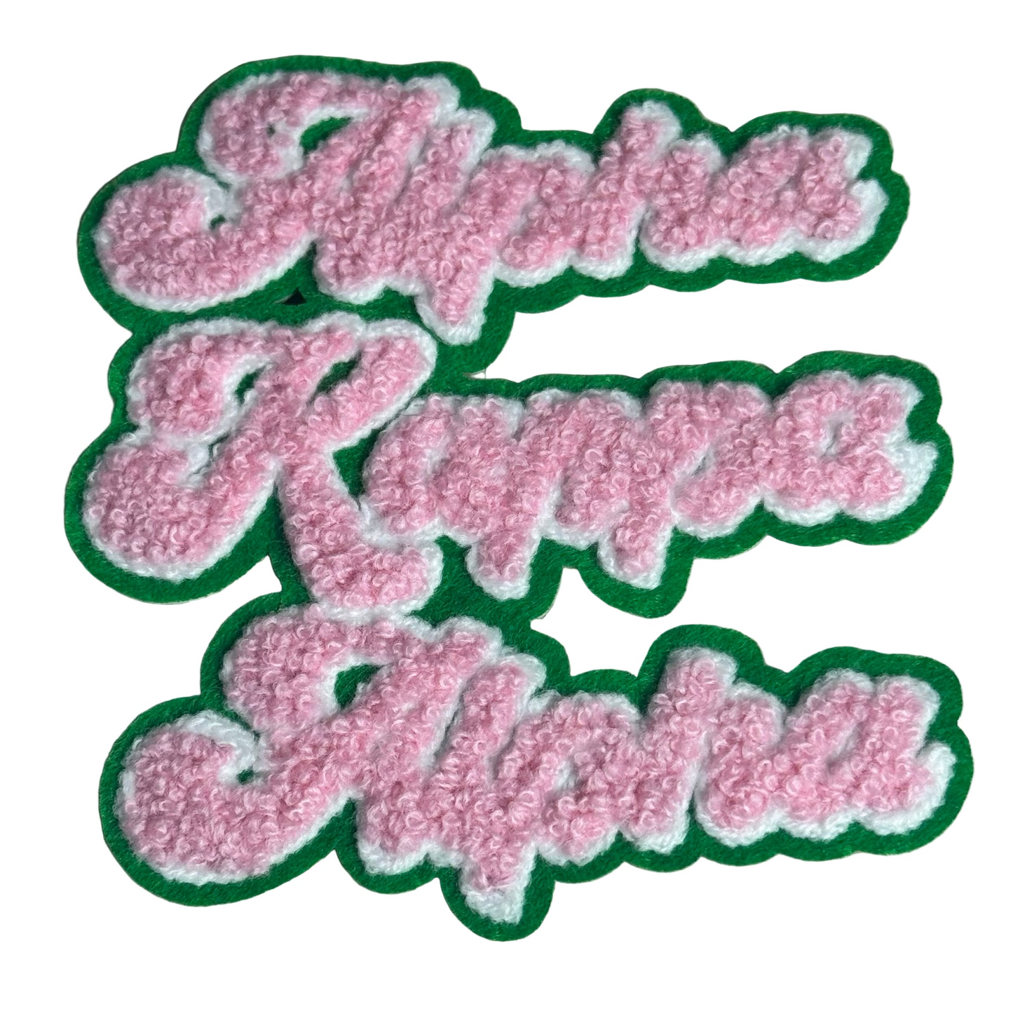 Alpha Kappa Alpha Patch – Small Pink & Green Iron-On Design