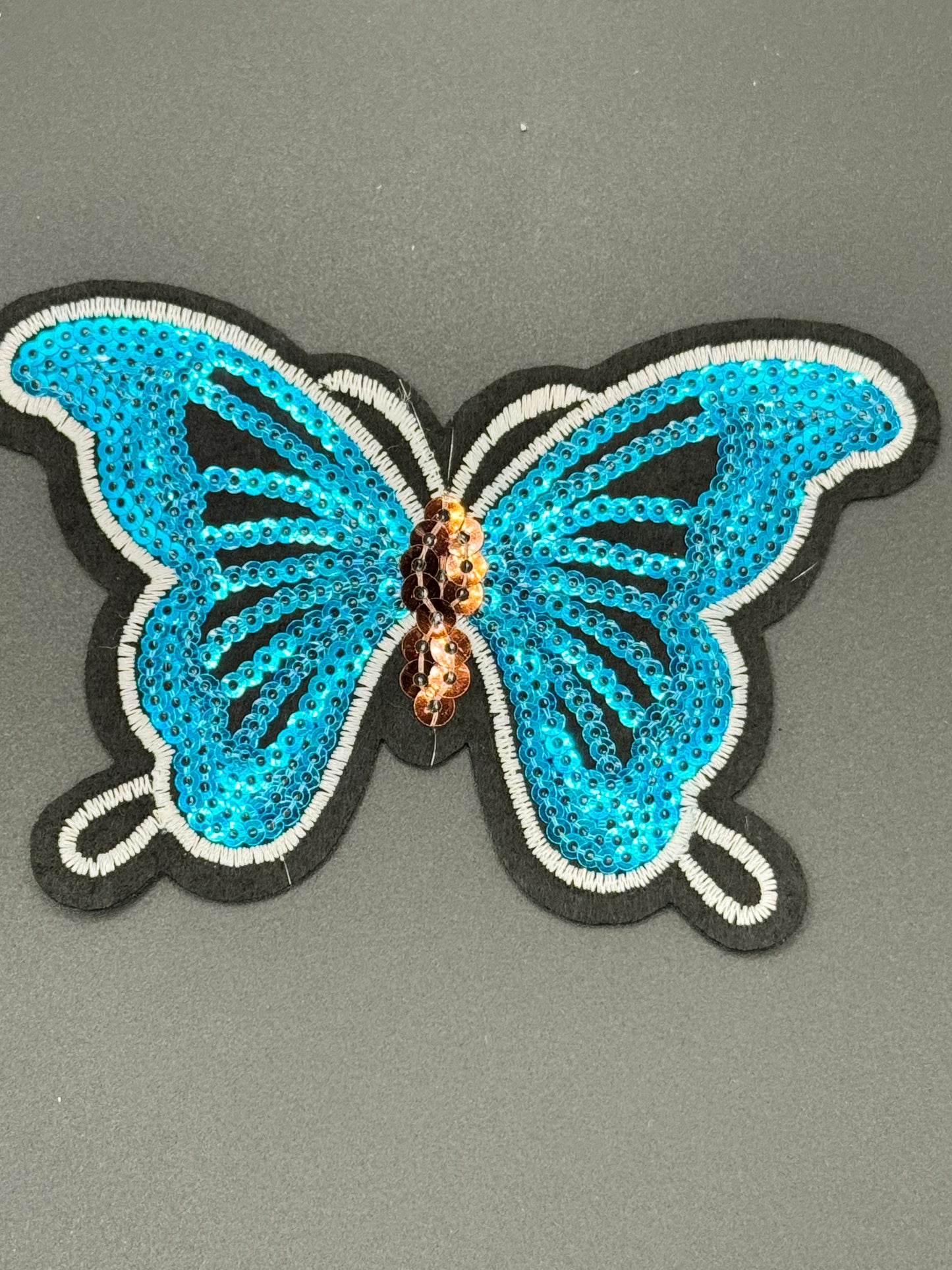 Sequin Butterfly Patch β Blue