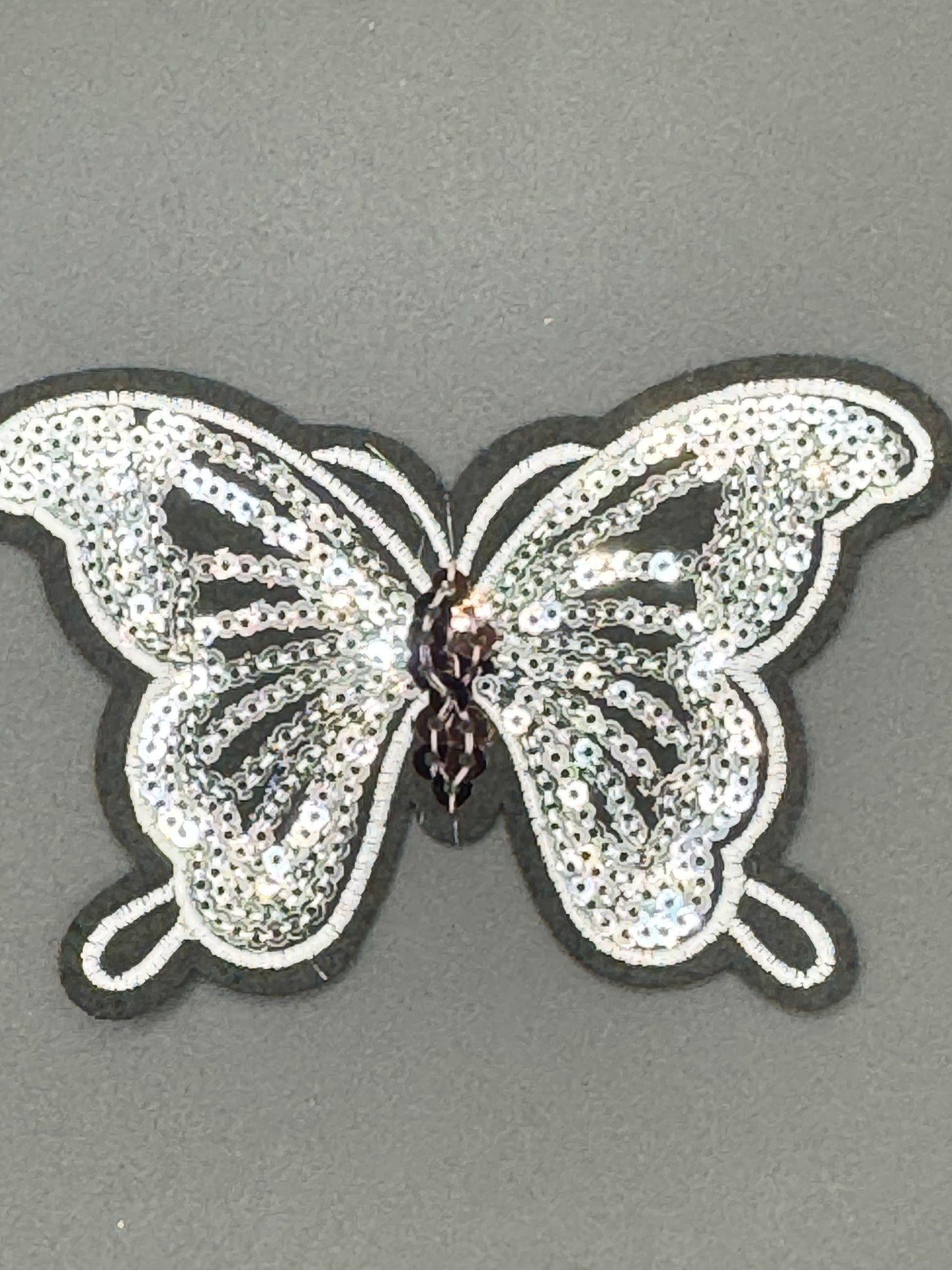 Sequin Butterfly Patch – Silver