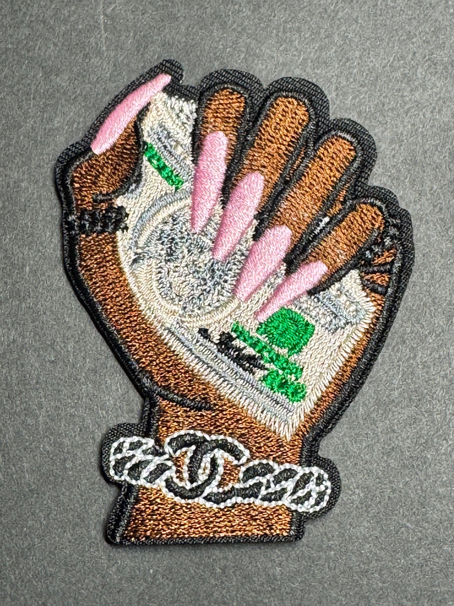 Money Hand With Pink Nails Patch