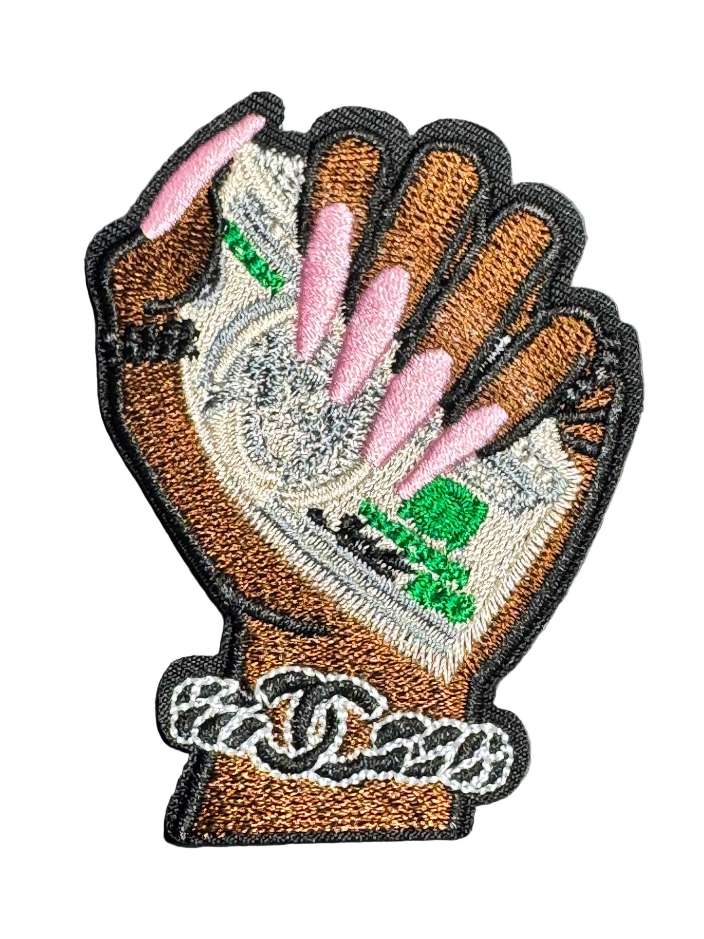 Money Hand With Pink Nails Patch