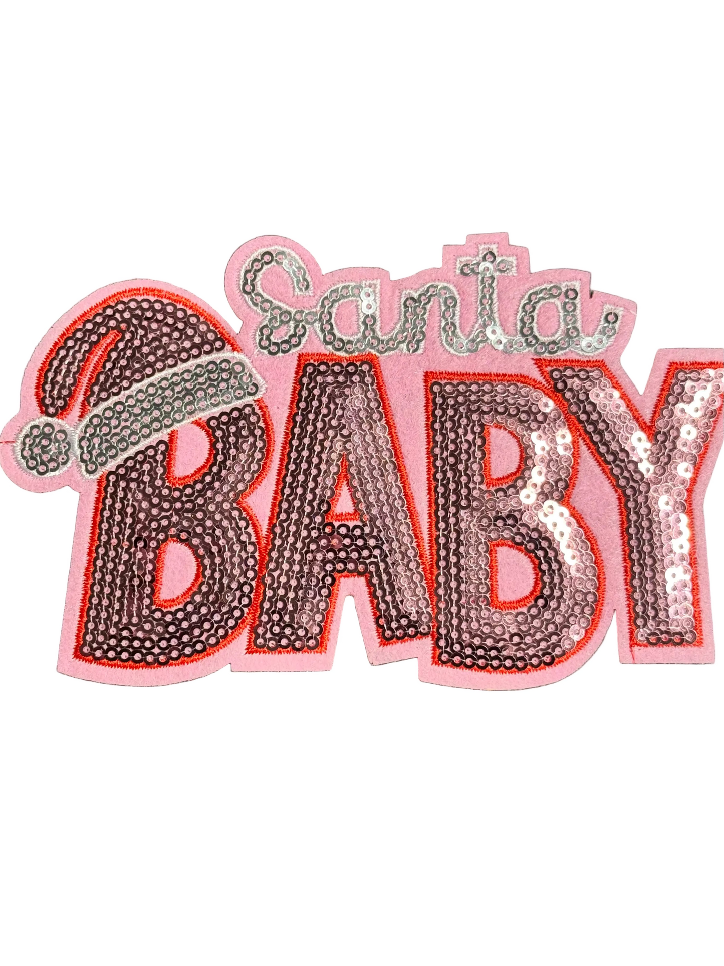 Santa Baby Pink Sequin Patch