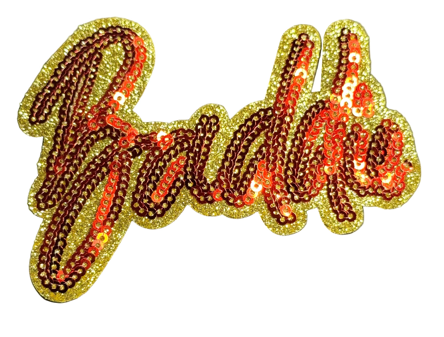 “Baddie” Patch – Red & Gold Sequins