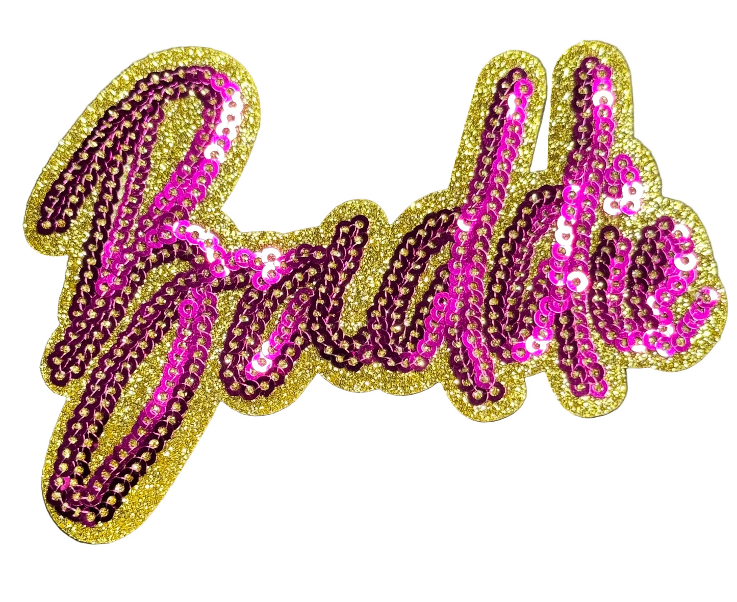 “Baddie” Patch – Pink & Gold Sequins