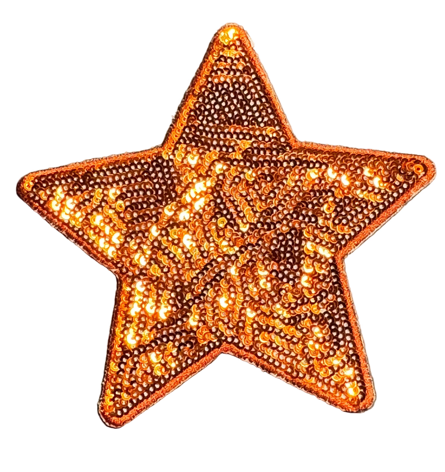 Orange Sequin Star Patch