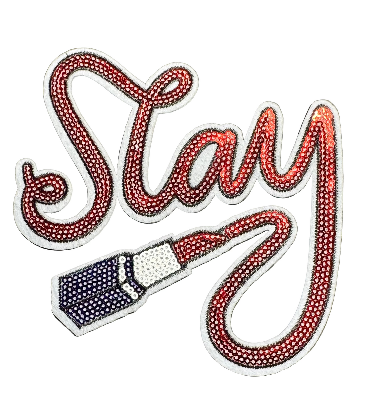 “Slay” Rhinestone Lipstick Patch