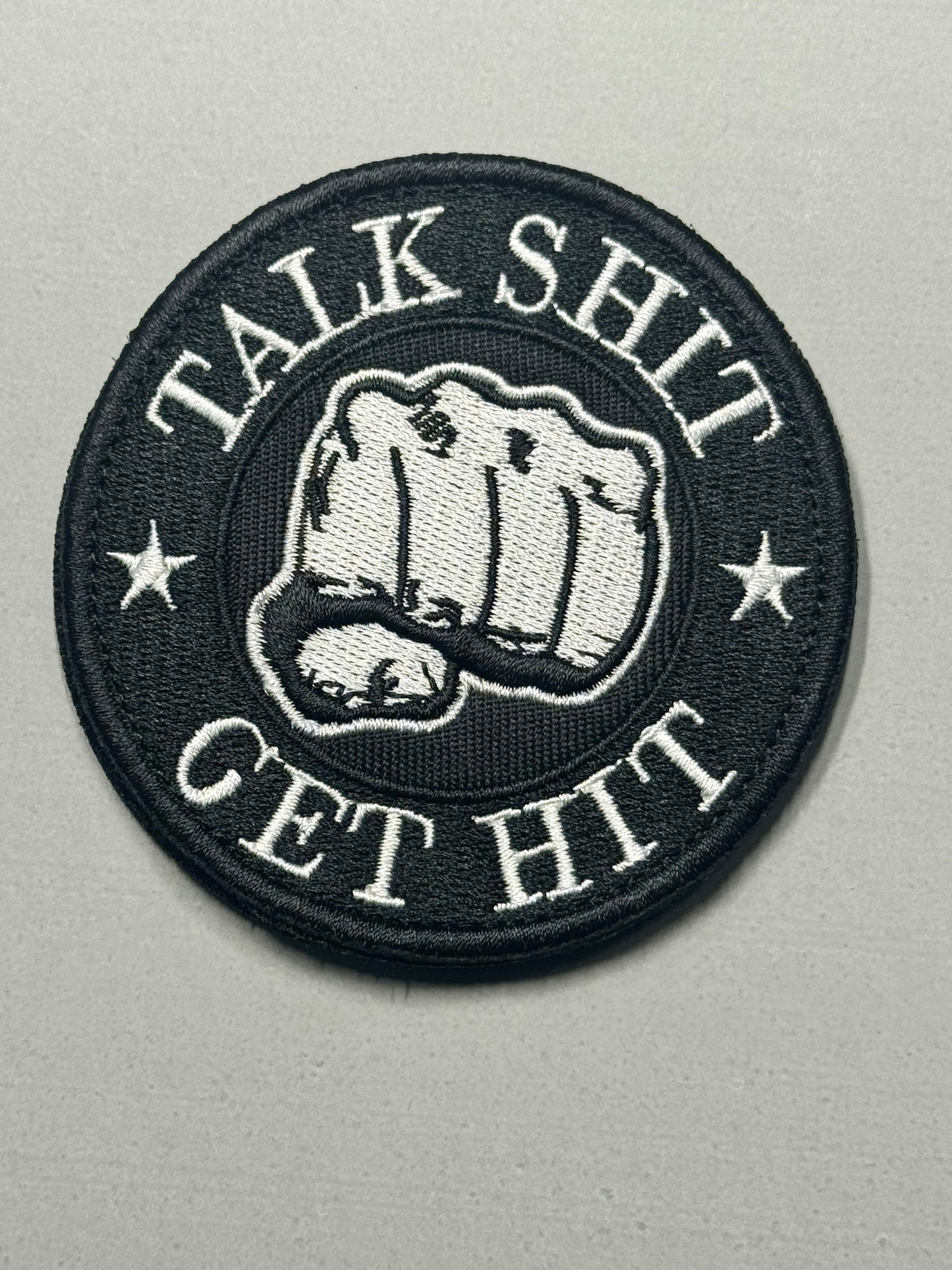 TALK SHIT GET HIT VELCRO HAT BLK/WHITE