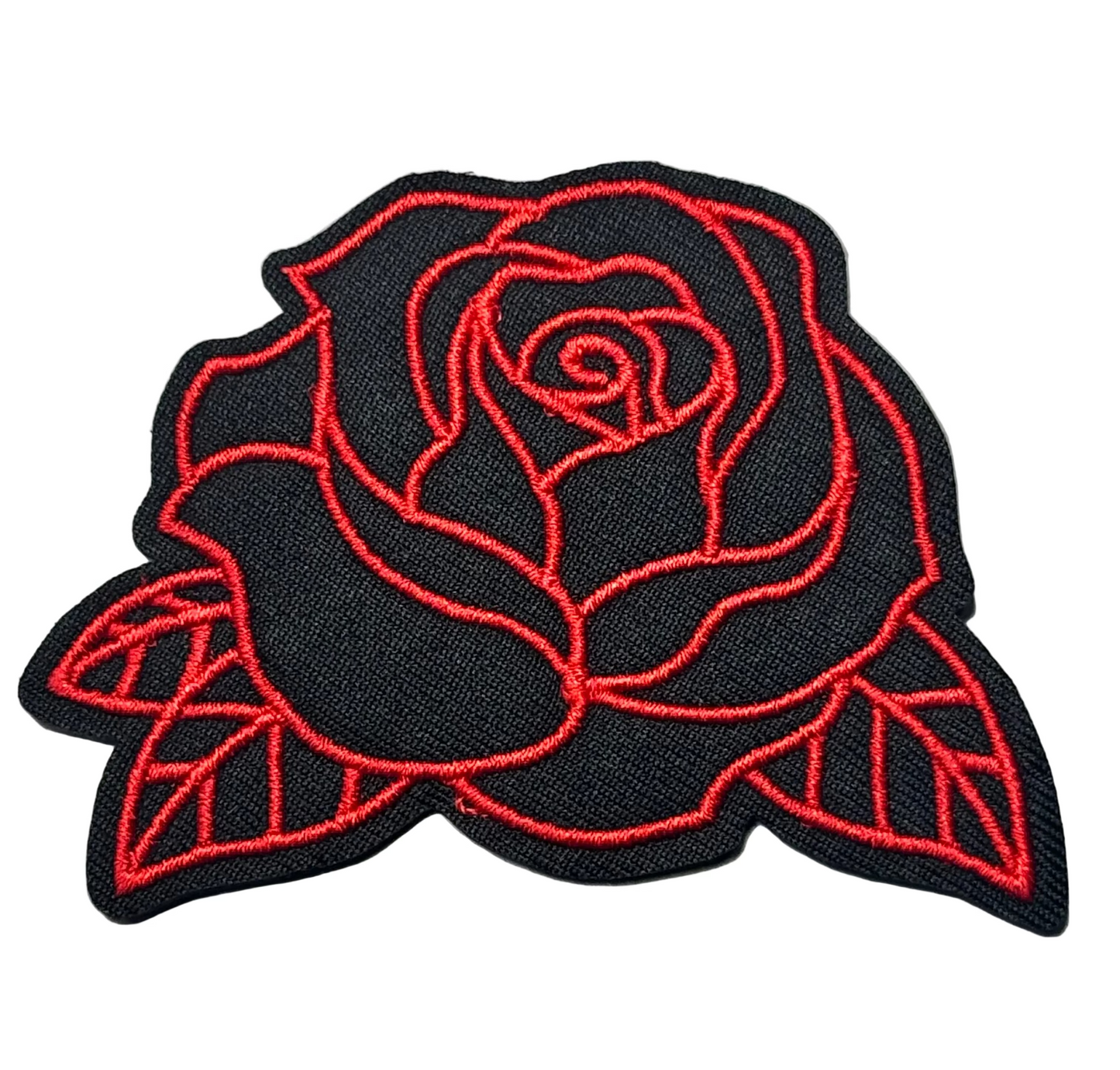 Red Linework Rose Patch