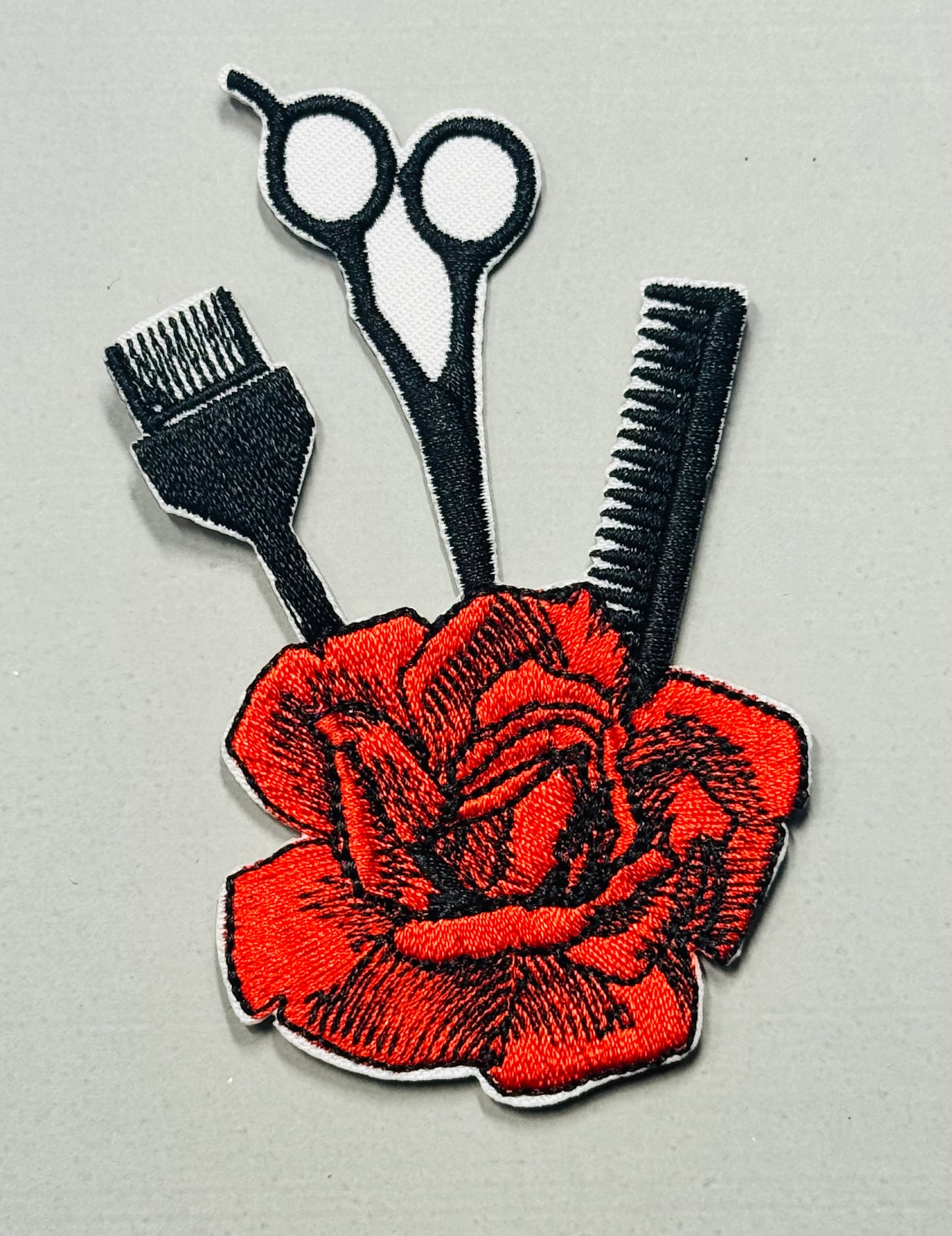 Red Rose Stylist Tools Patch