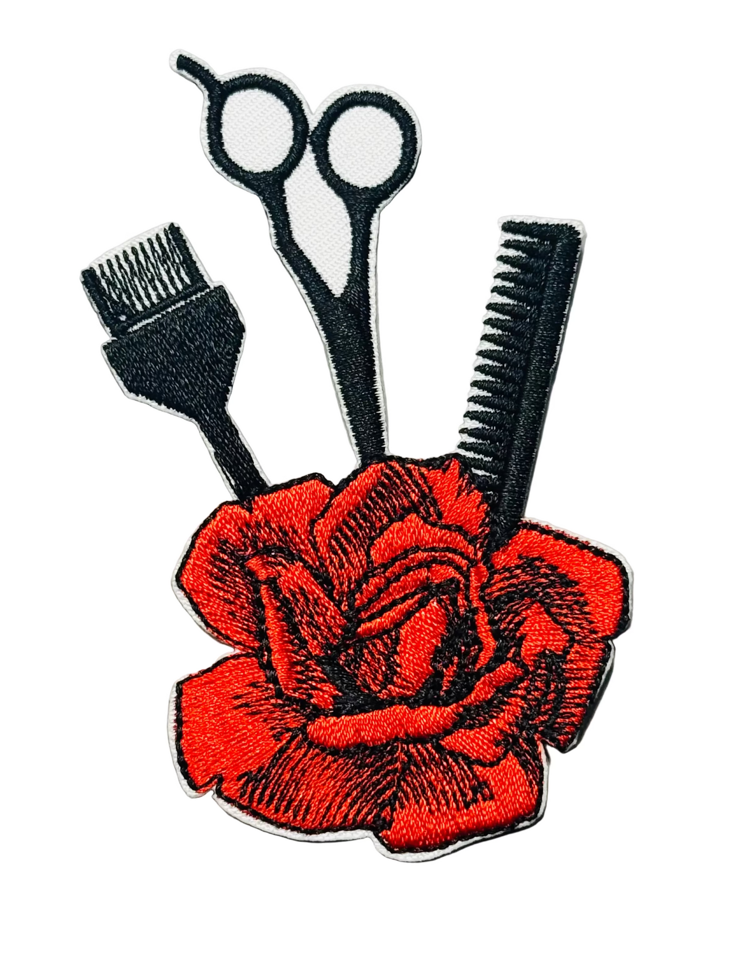 Red Rose Stylist Tools Patch