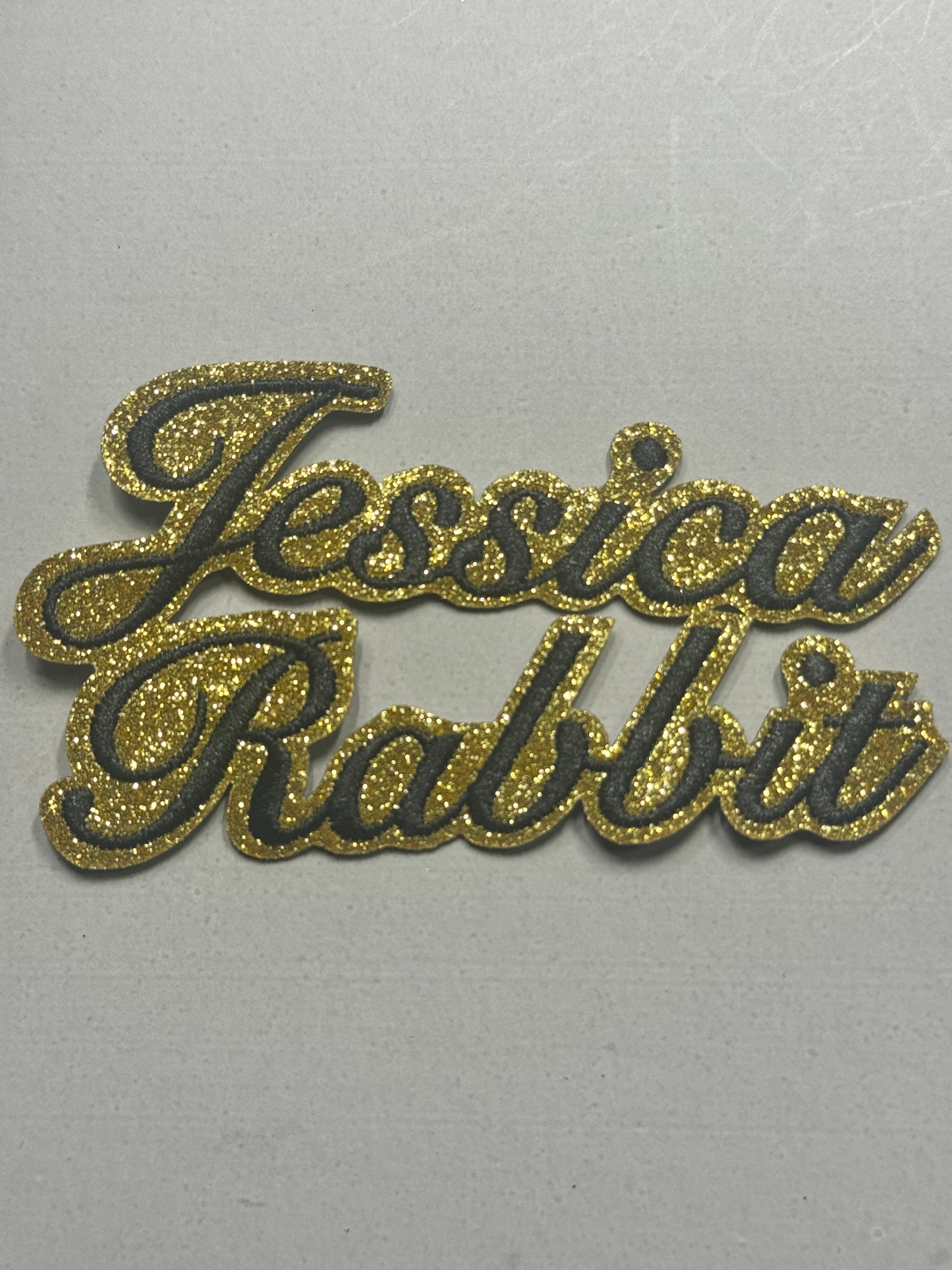 “Jessica Rabbit Glitter Script Patch”