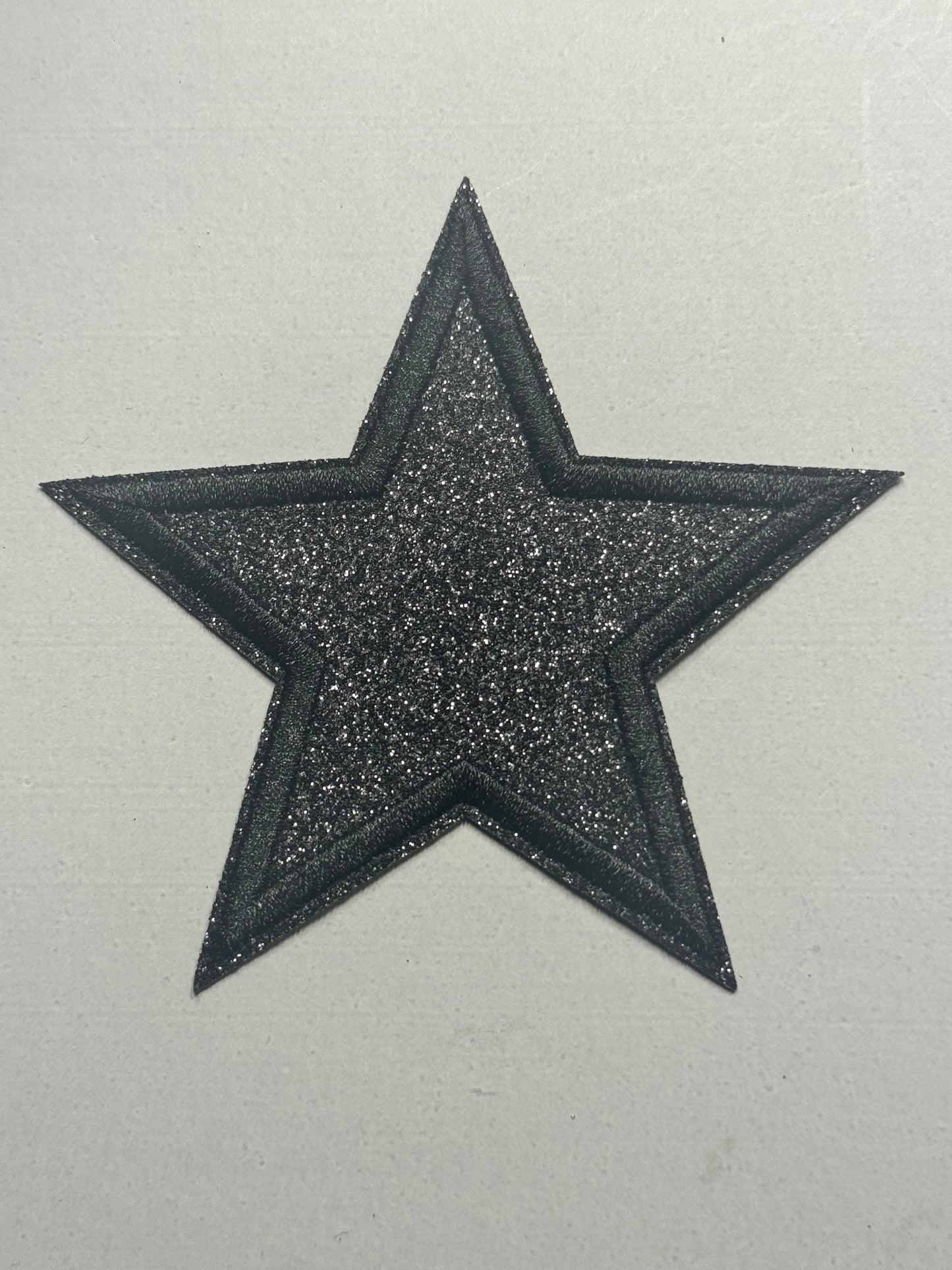 “Black Glitter Star Patch”