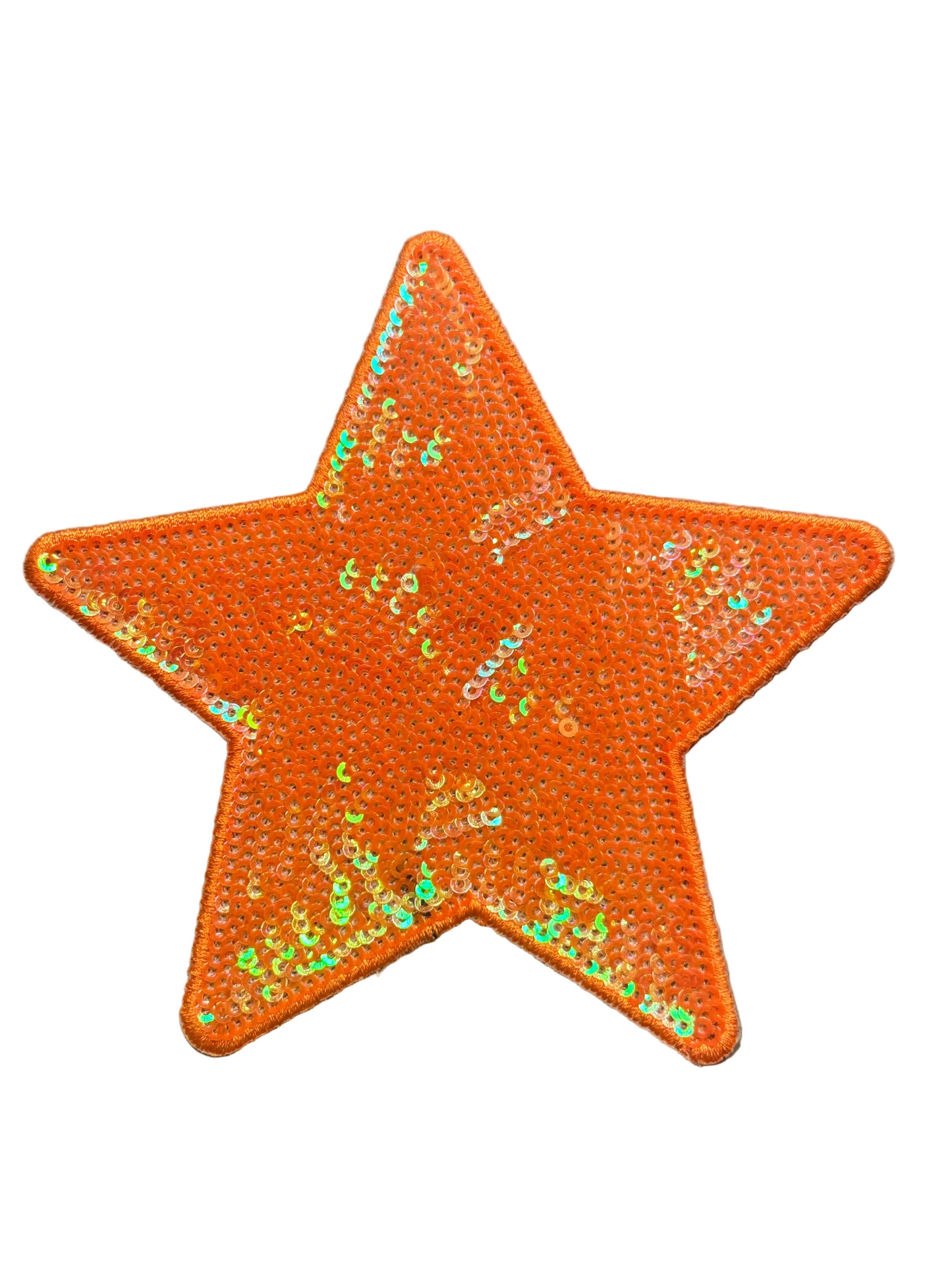 "Orange Glitter Star Patch"