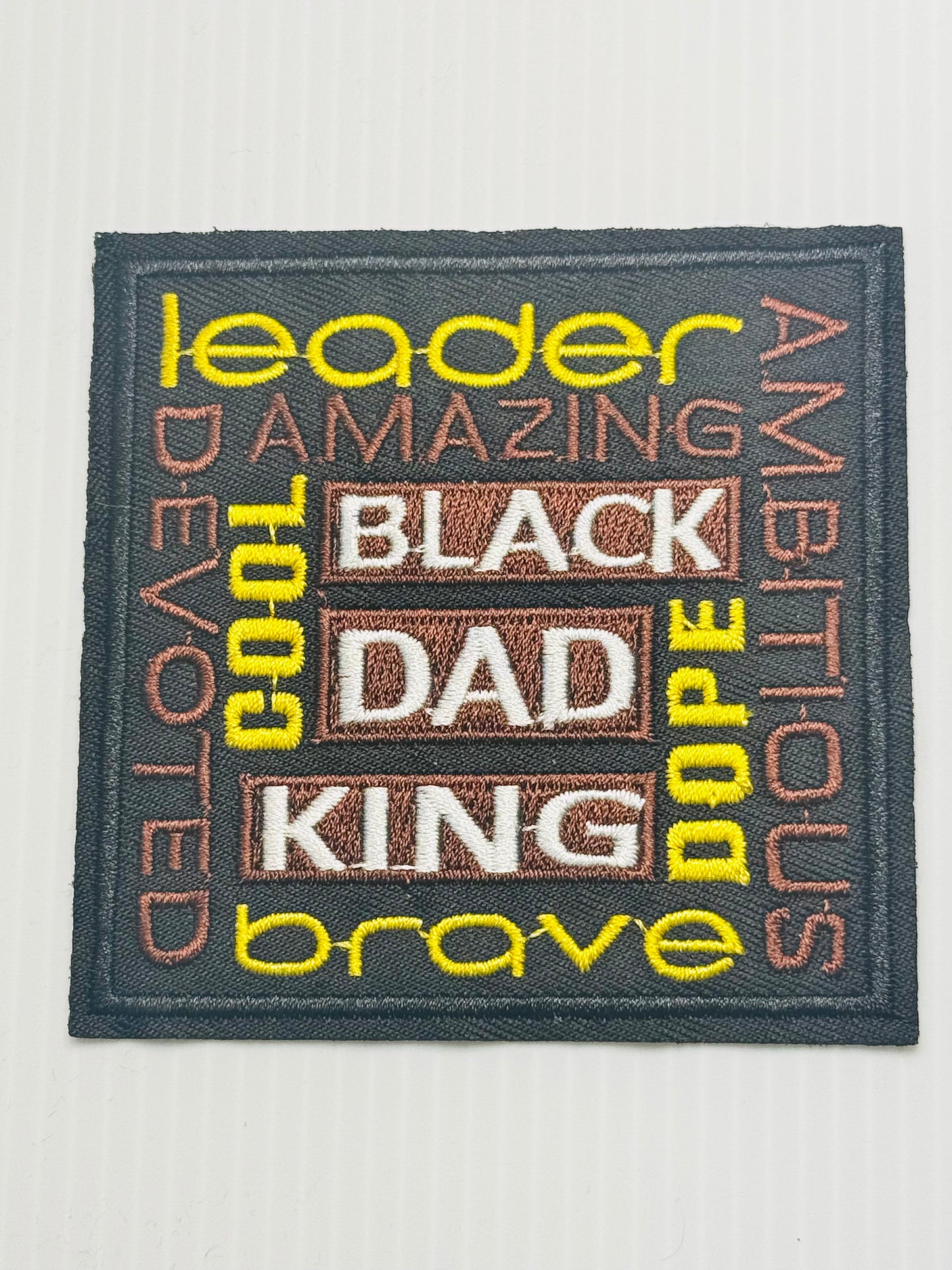 Black Dad King Word Art Patch