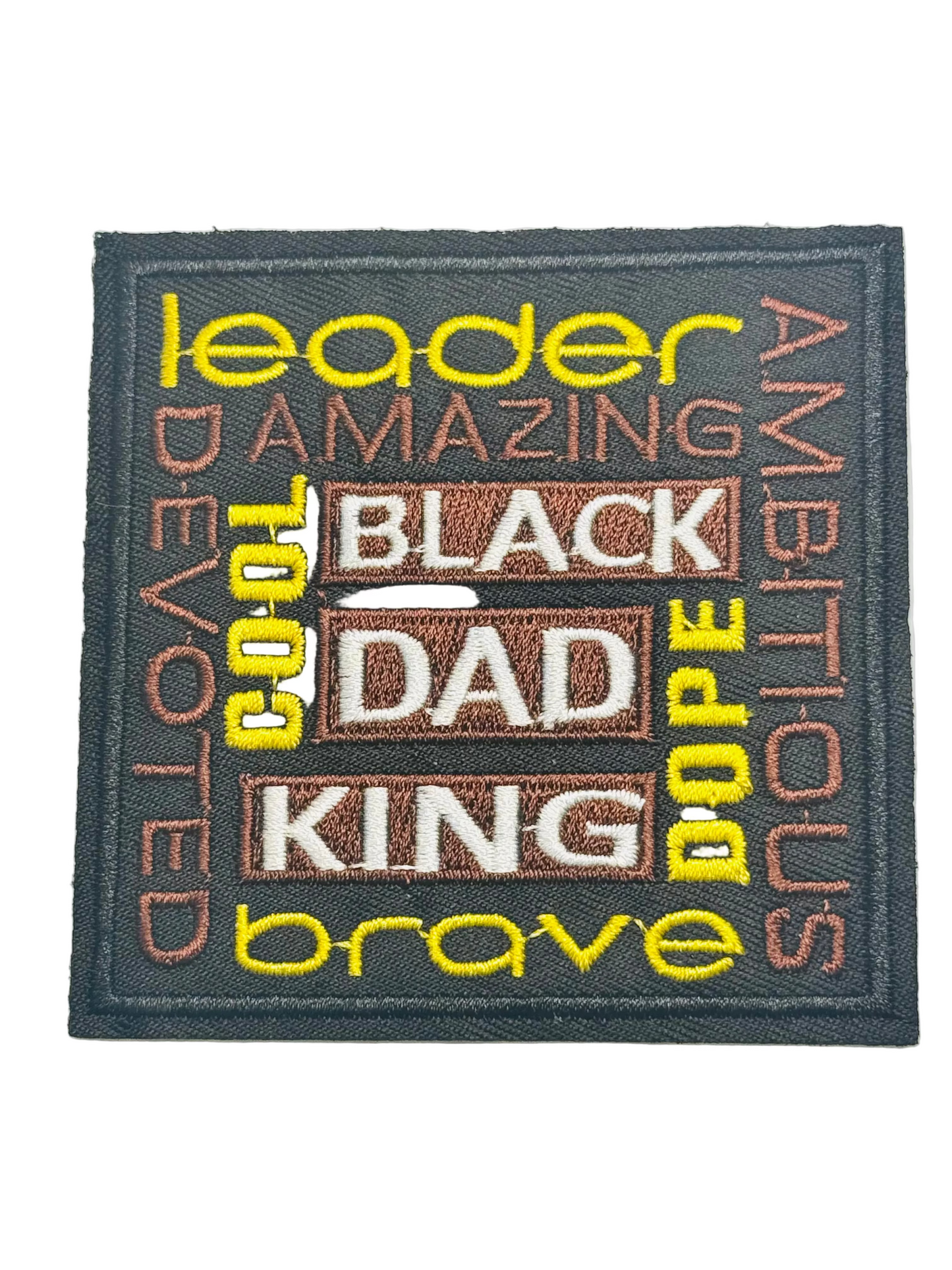 Black Dad King Word Art Patch