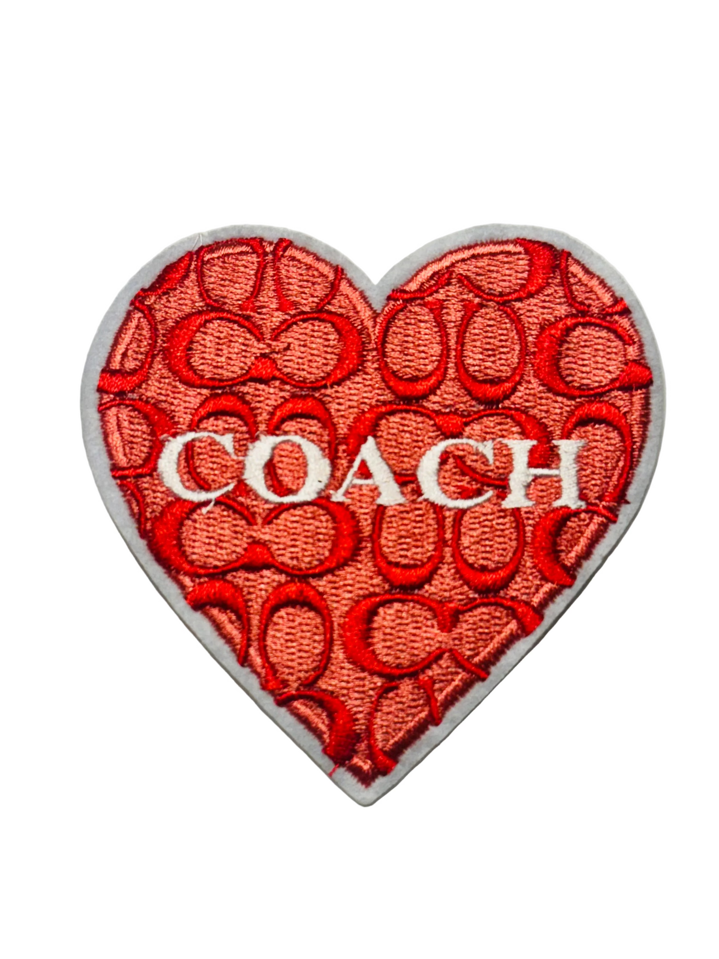 Coach Heart Patch – Red Signature Pattern