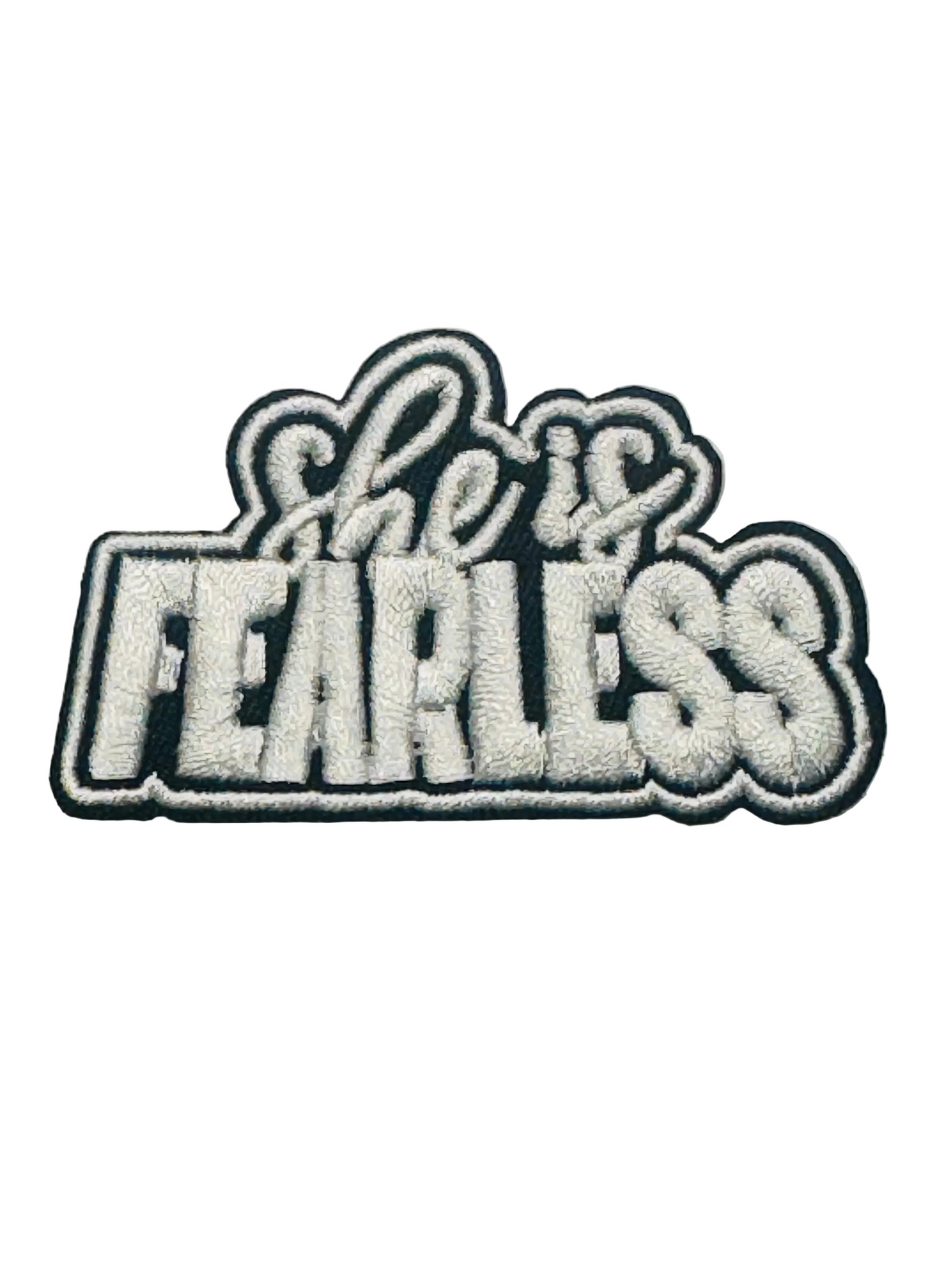 “She Is Fearless” Patch – White & Black