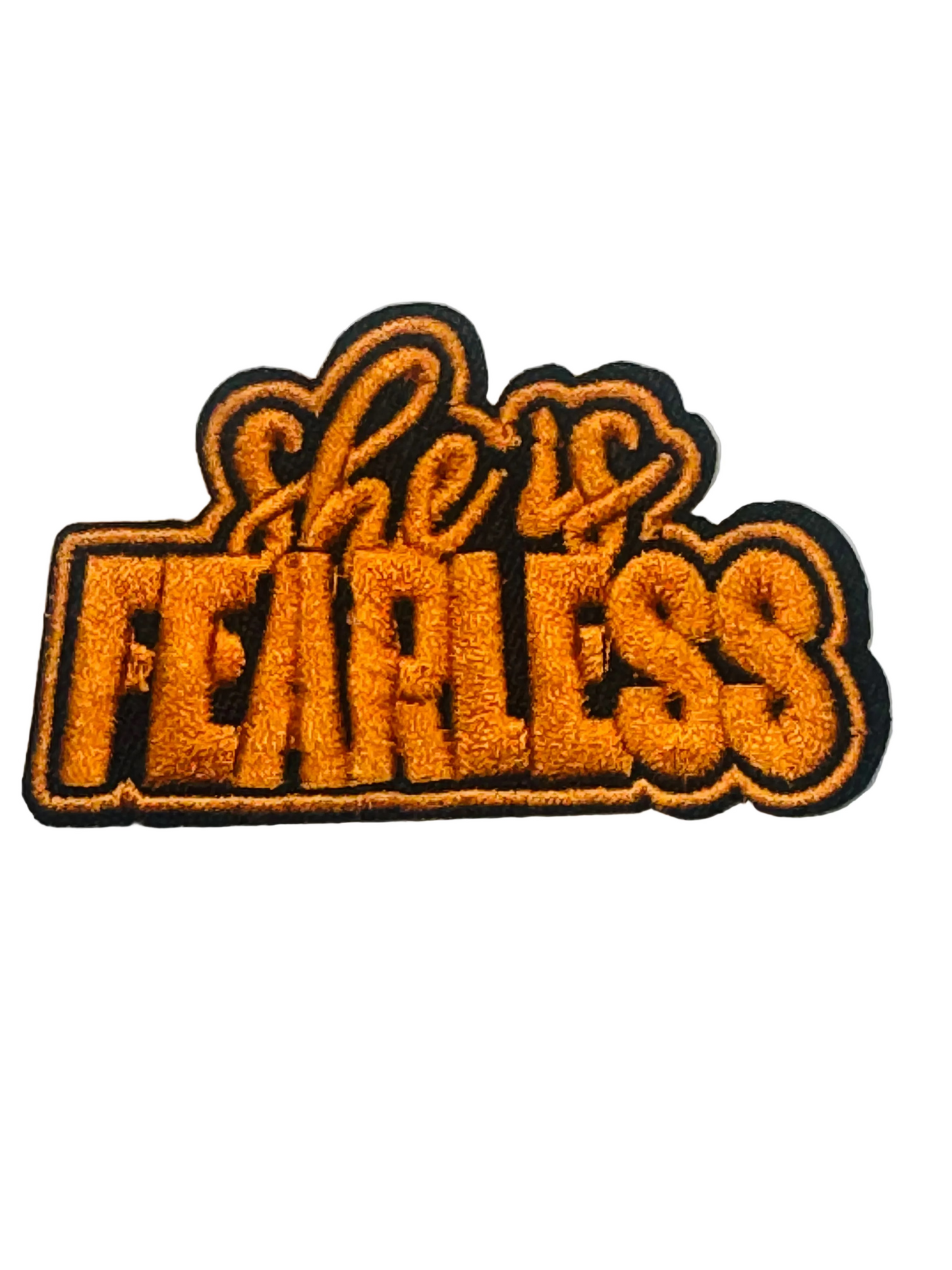“She Is Fearless” Patch – Orange & Black