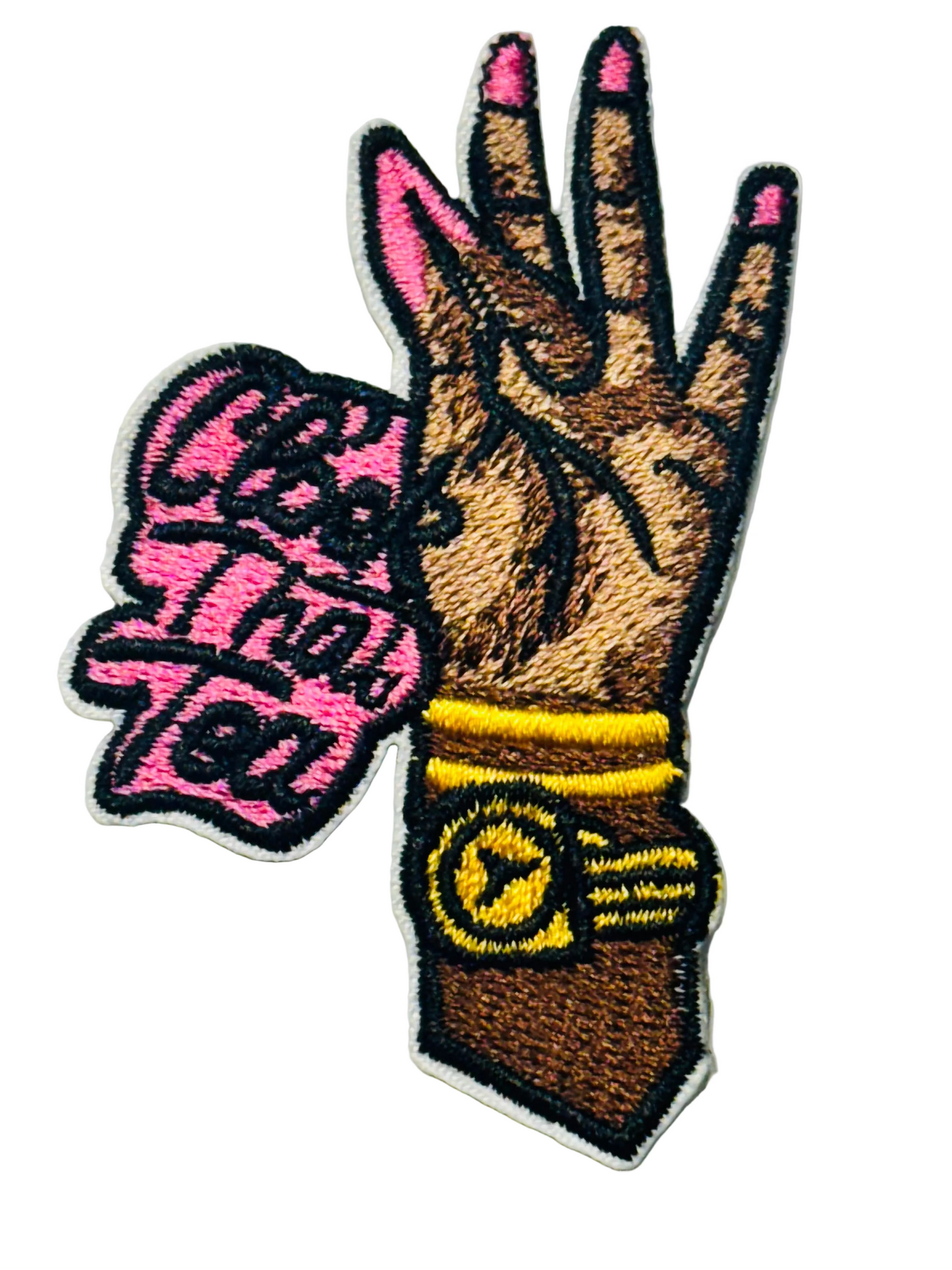 Clock That Tea – Pink Nails Patch
