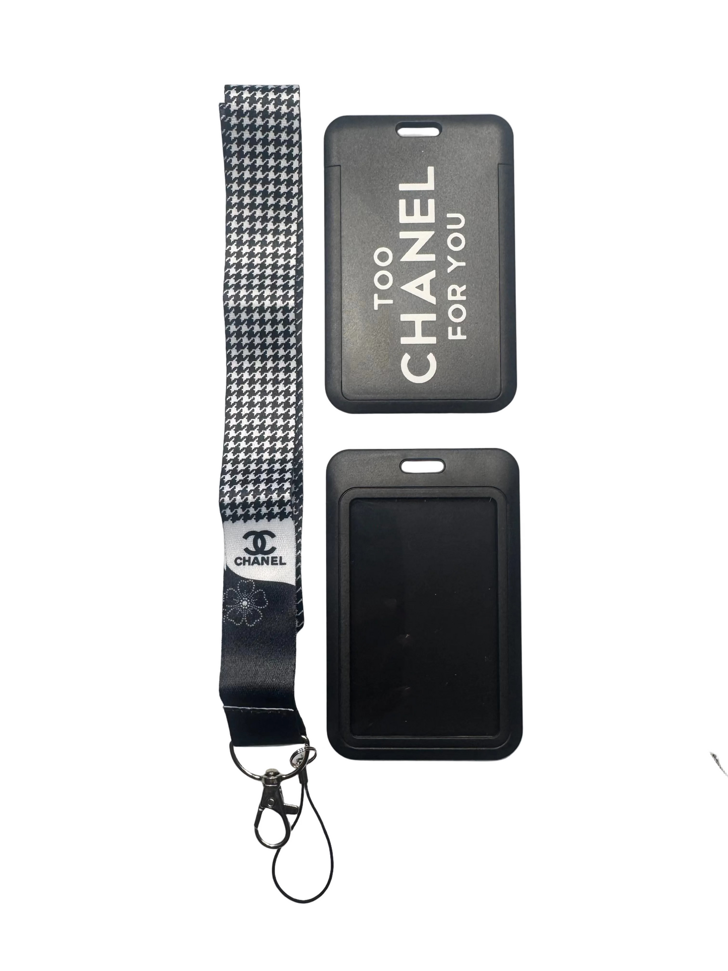 C C 2PC CHECKERED BLK/WHITE LANYARD