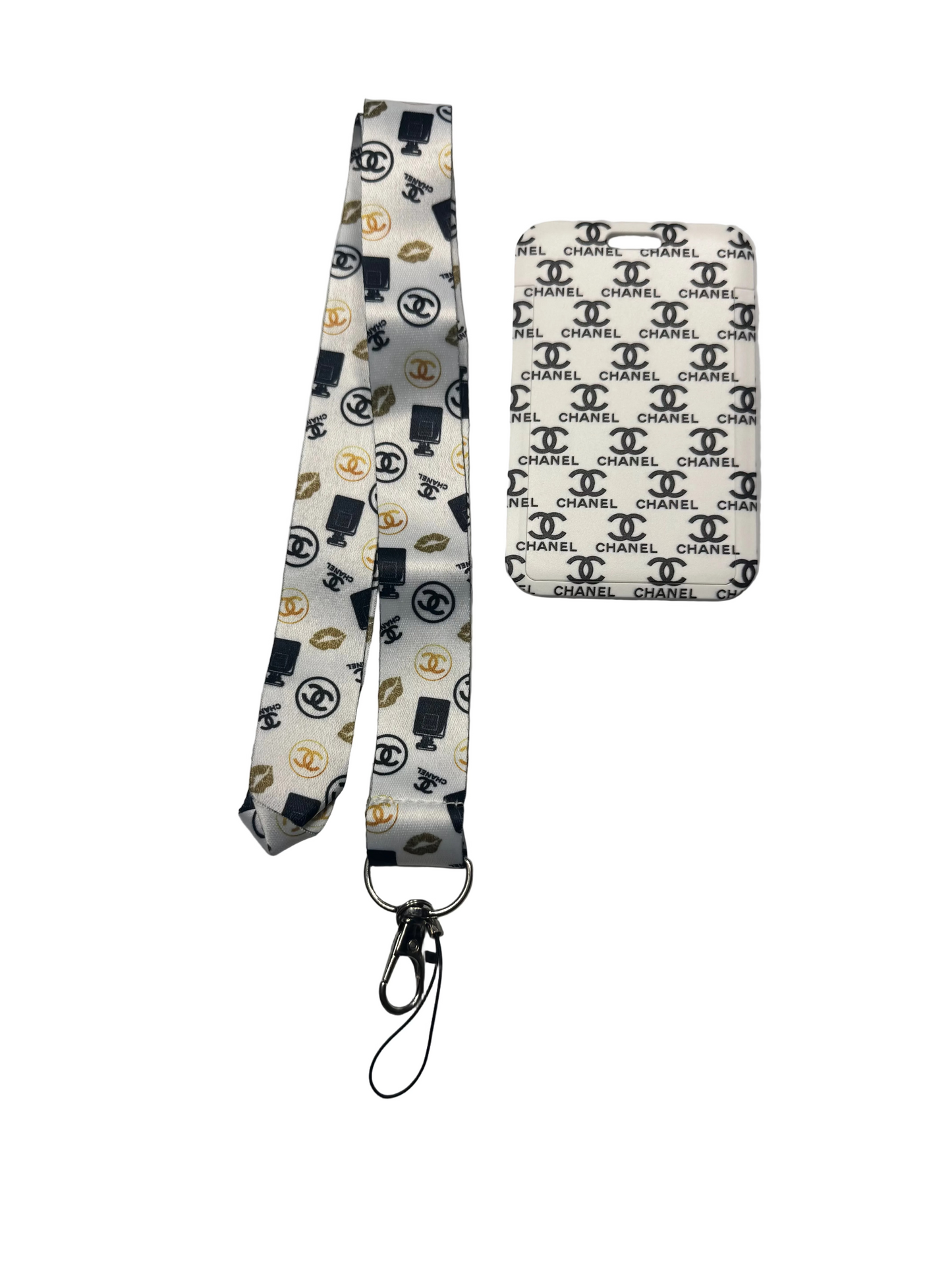 C C LOGO WHITE/BLK 2PC LANYARD