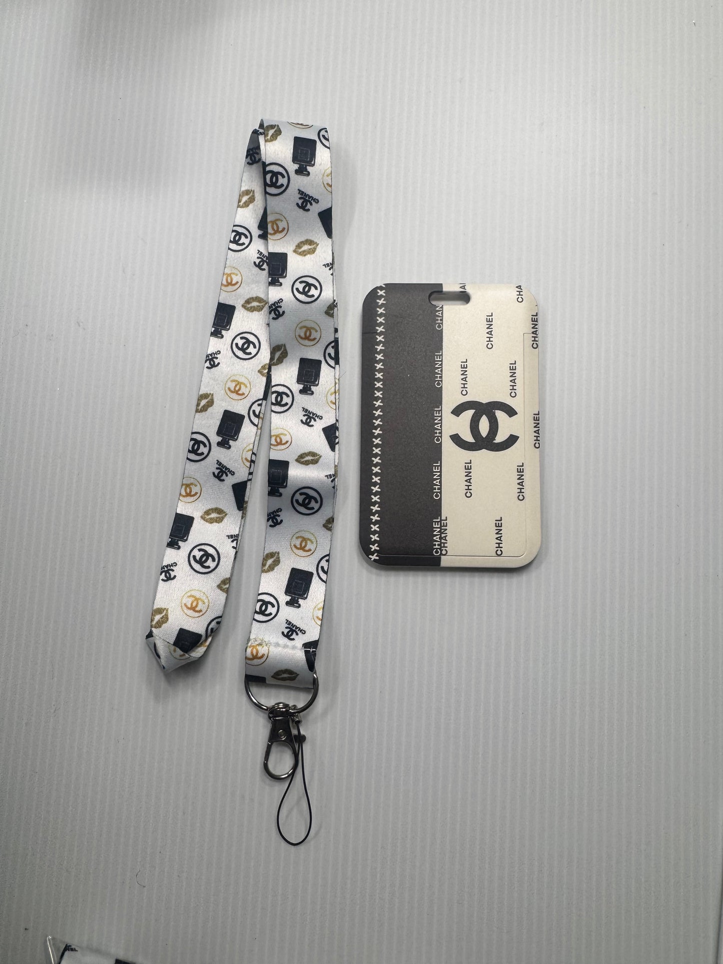 CC CREAM/BLK 2PC LANYARD