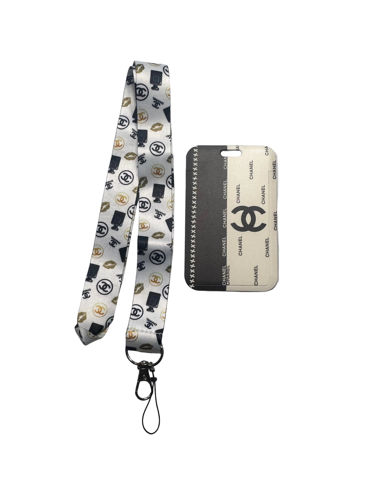 C C CREAM/BLK 2PC LANYARD
