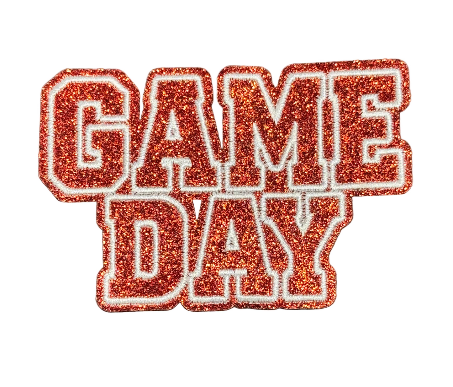 GAME DAY Glitter Iron-Patch Red