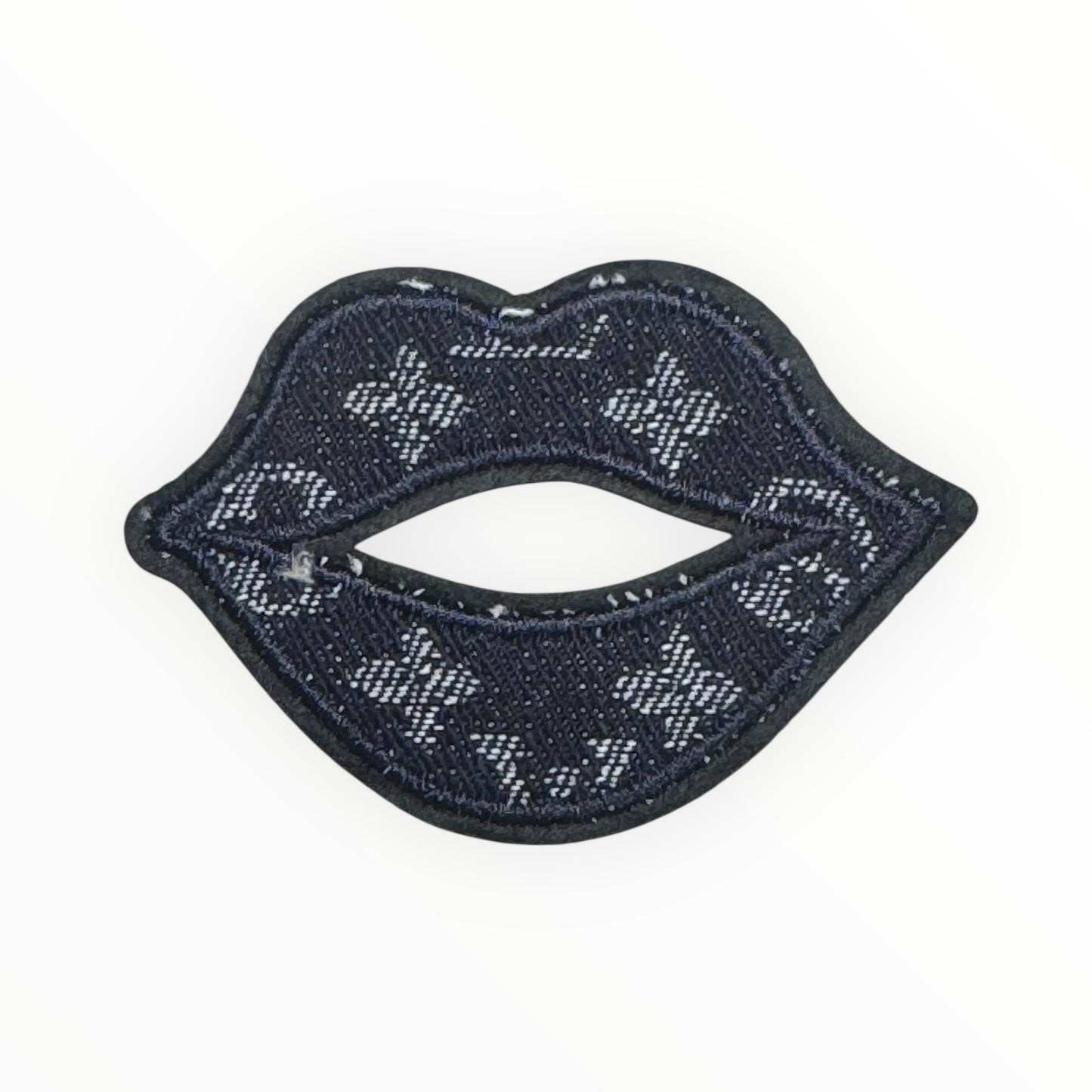 Denim Lips Embroidered Patch