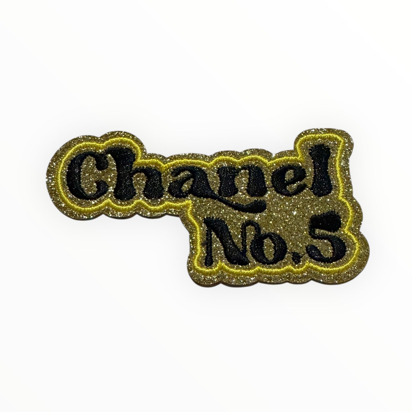CC no. 5 glitter embroidered patch – gold