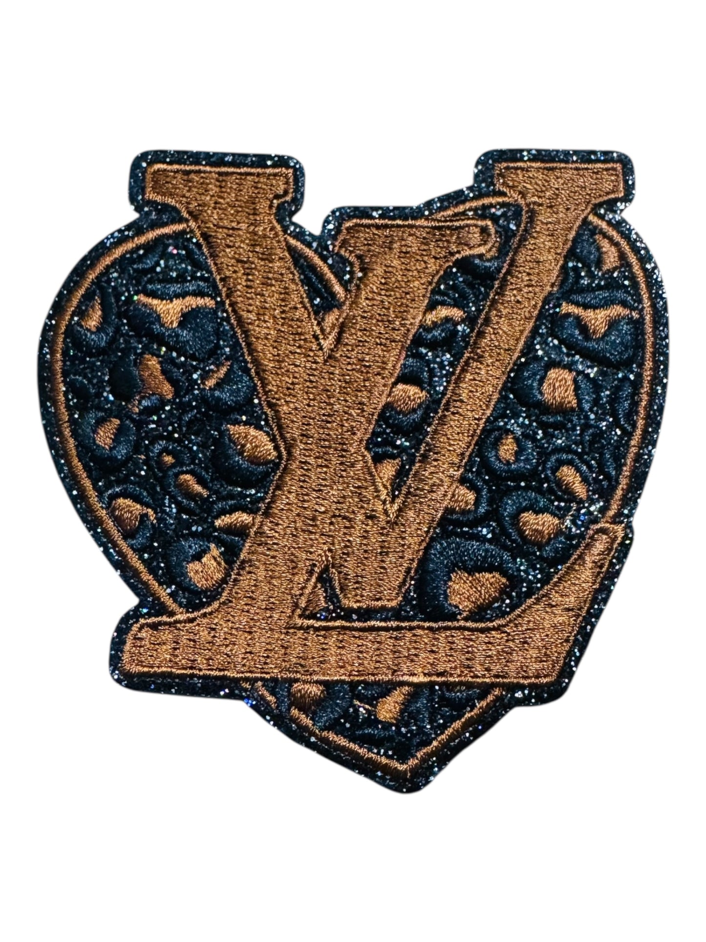 LV-INSPIRED BLACK HEART W/BROWN LETTERS
