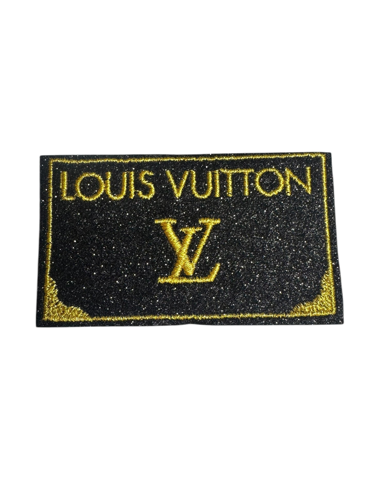 LV-INSPIRED BLACK/GOLD GITTER SQUARE
