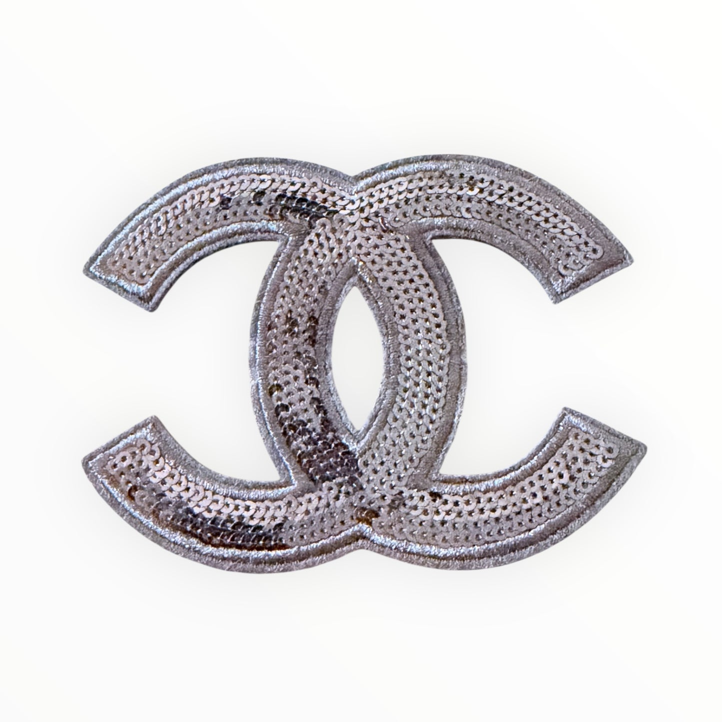 Black double c sequin patch