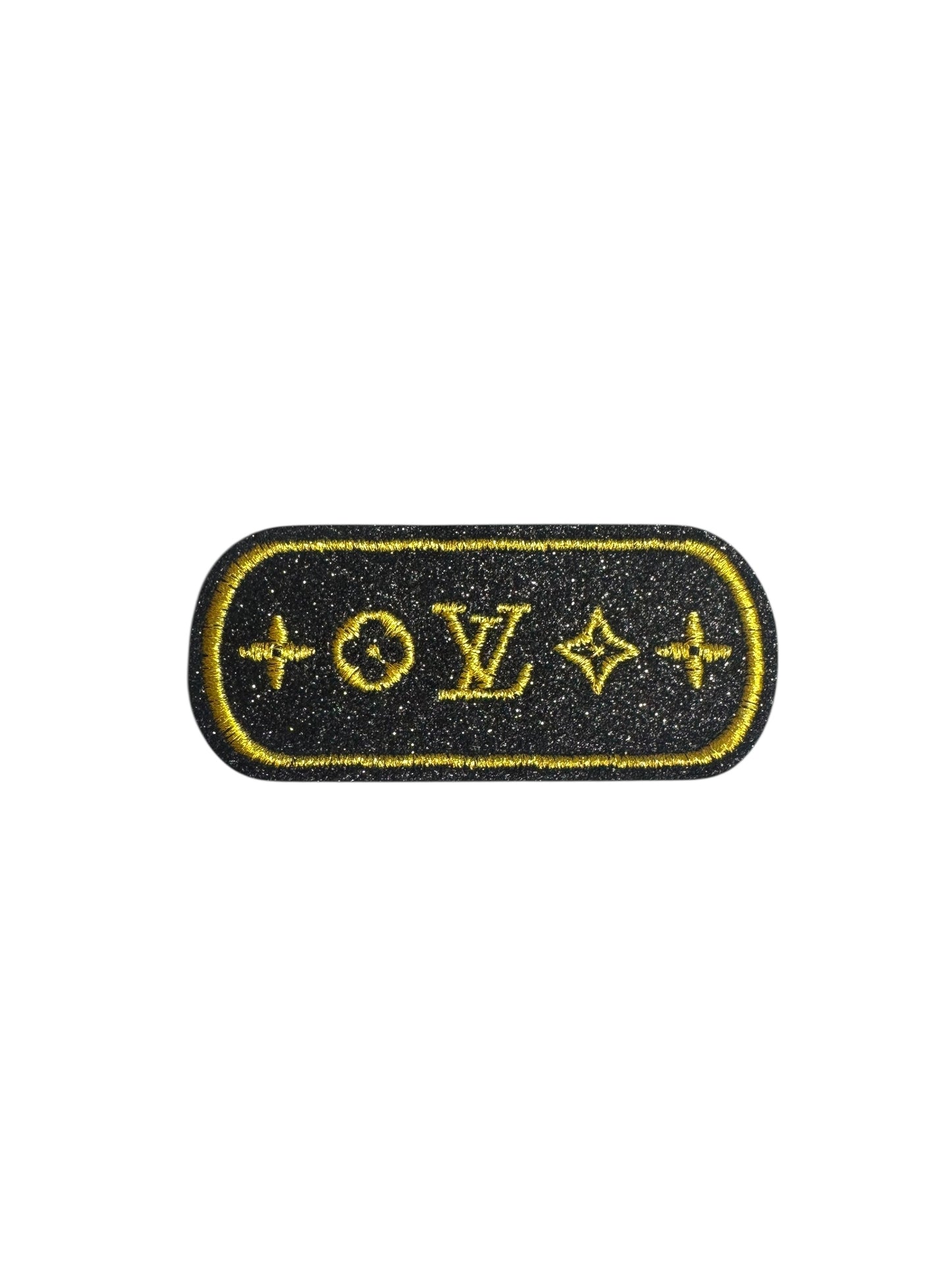 LV-INSPIRED ROUND EDGE BLACK/GOLD SYMBOL & LOGO