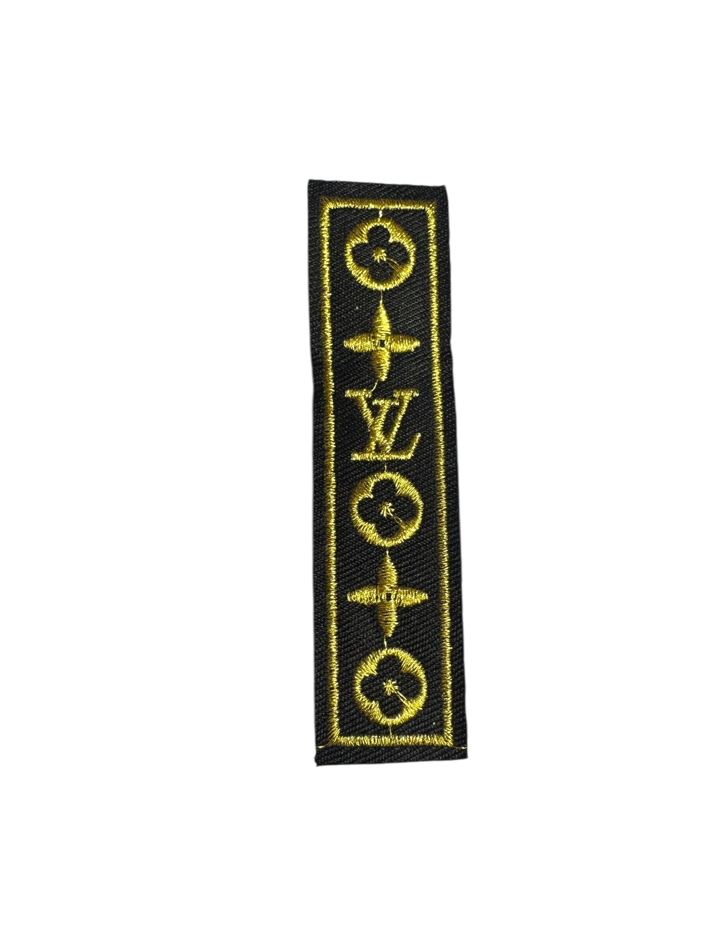 LV-INSPIRED VERTICAL BLACK/GOLD SYMBOL & LOGO