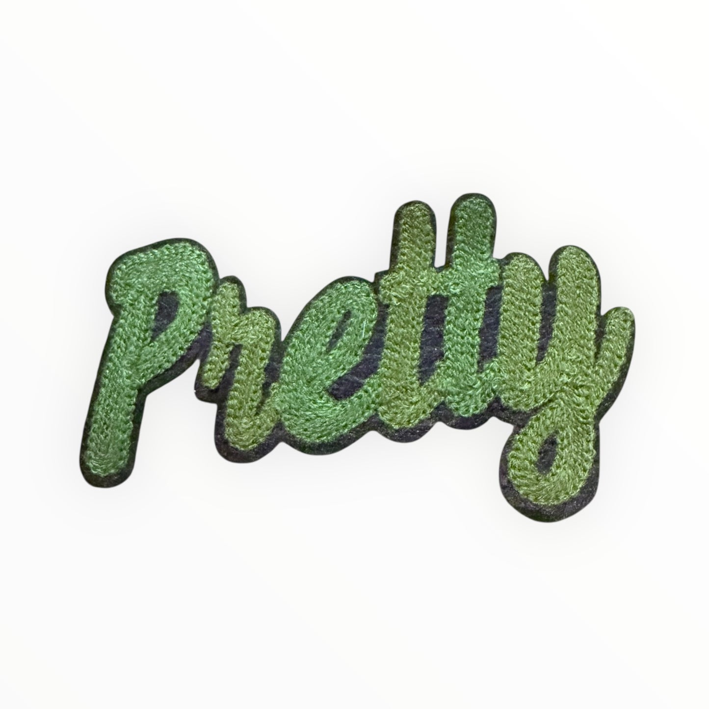 Pretty word script green patch