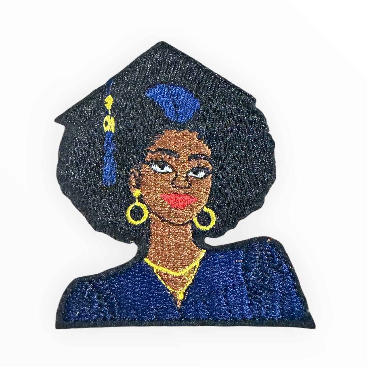 Graduate girl afro hair patch