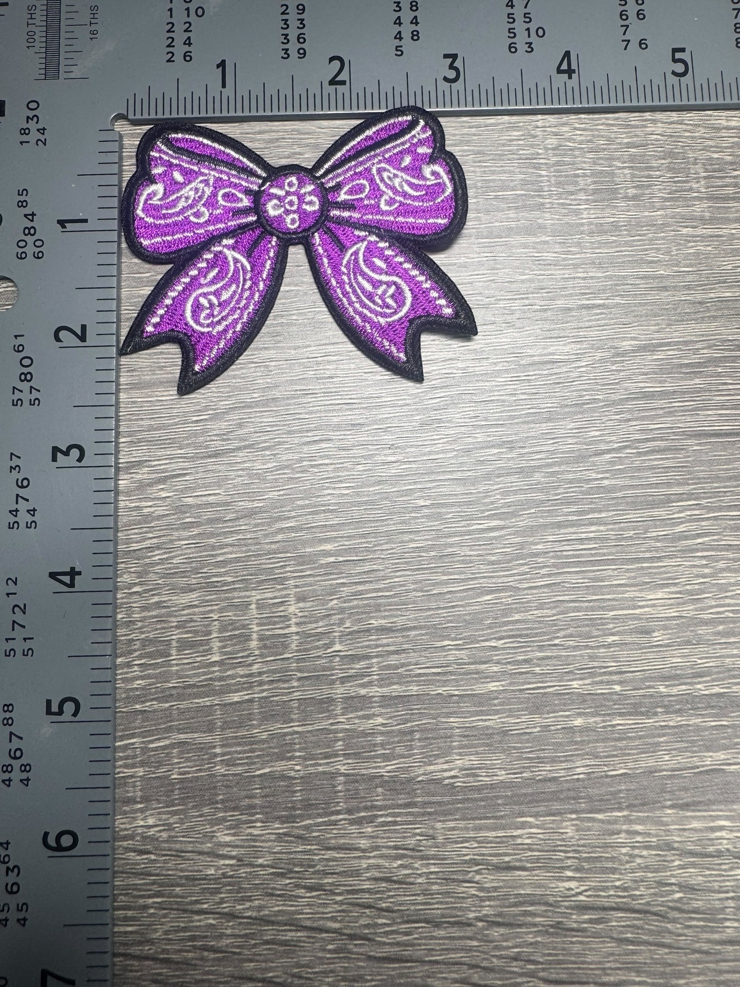Purple Bandana Bow Embroidered Patch