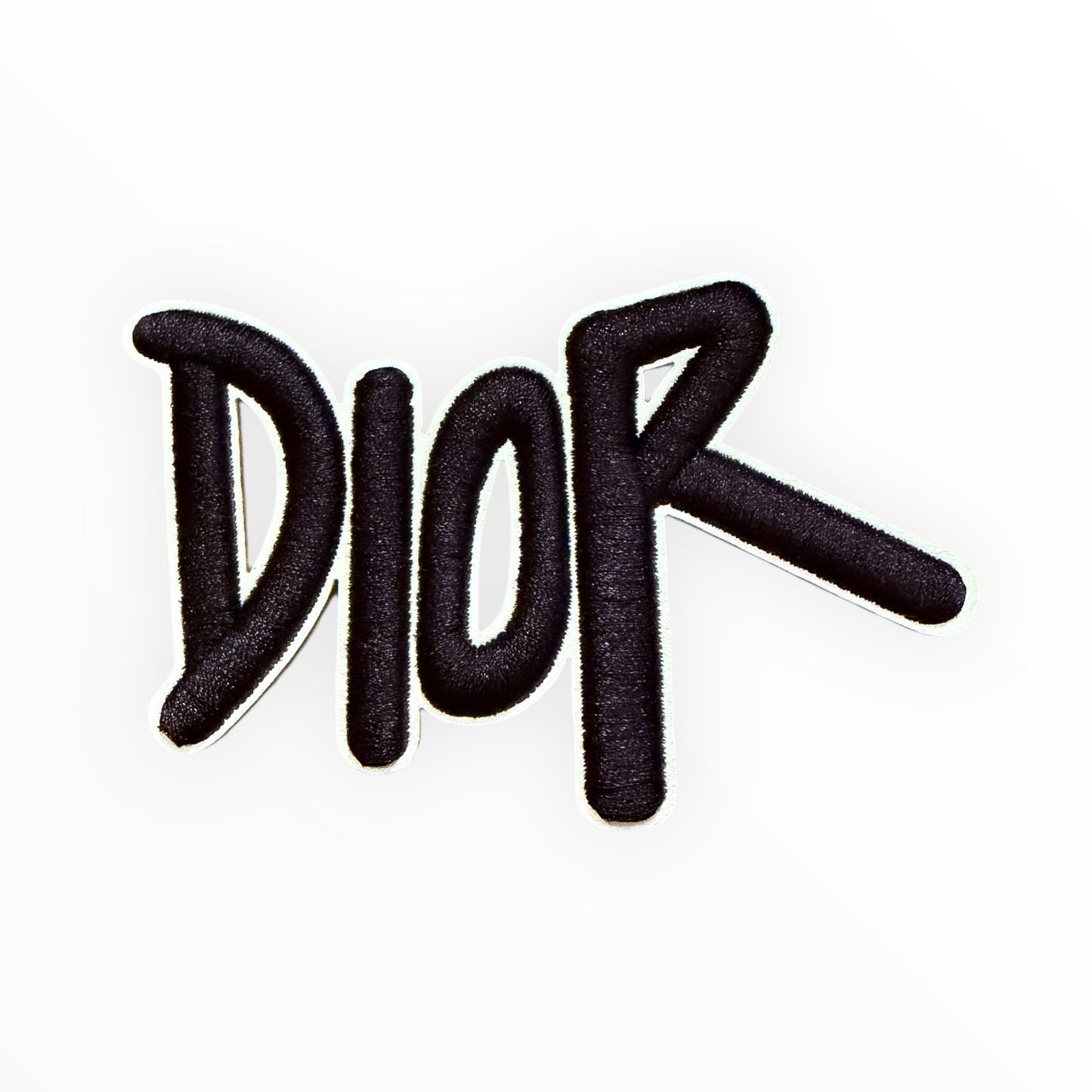 Dior Script Embroidered Patch – Black