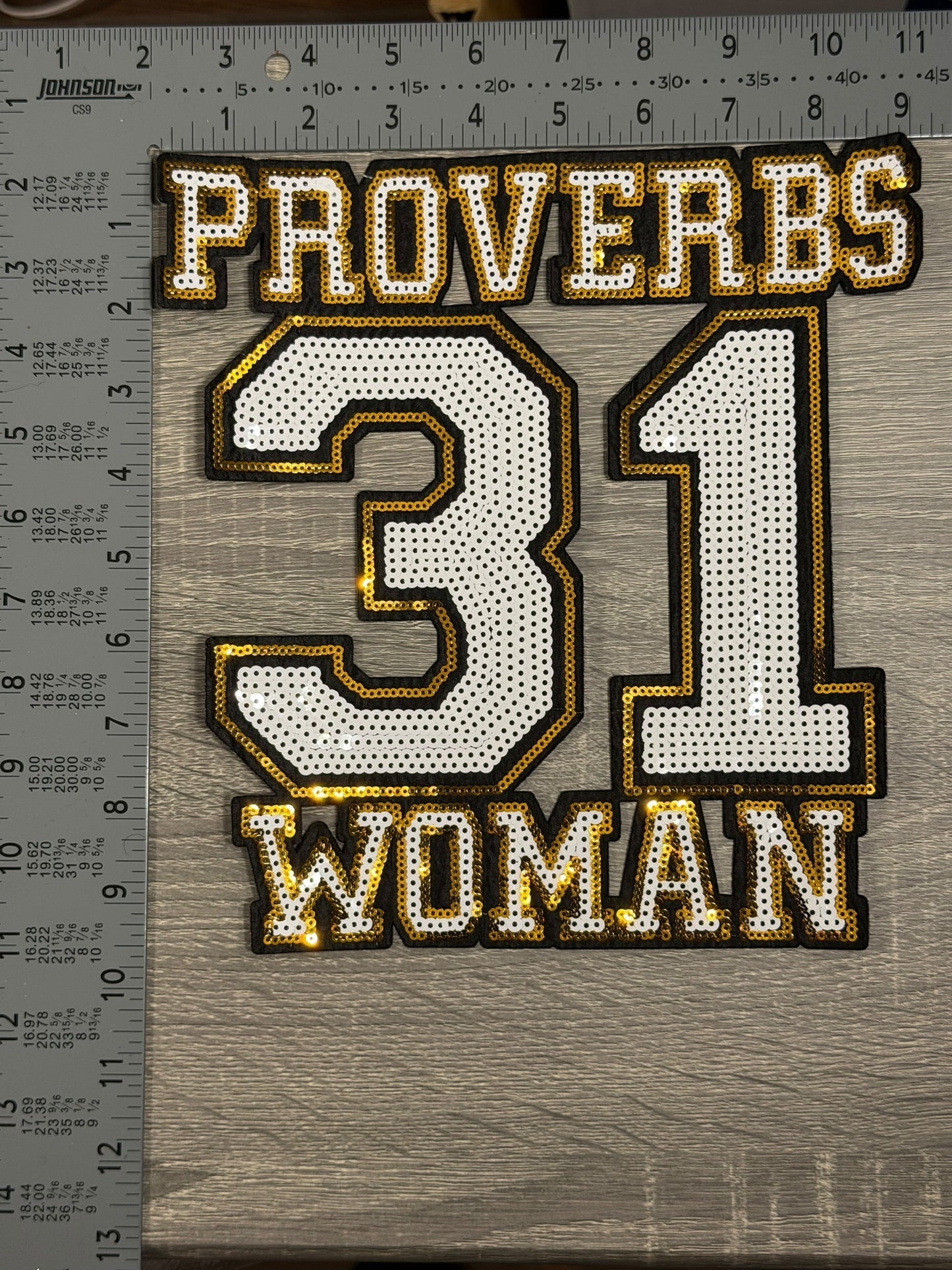 Proverbs 31 Woman Sequin LARGE Patch