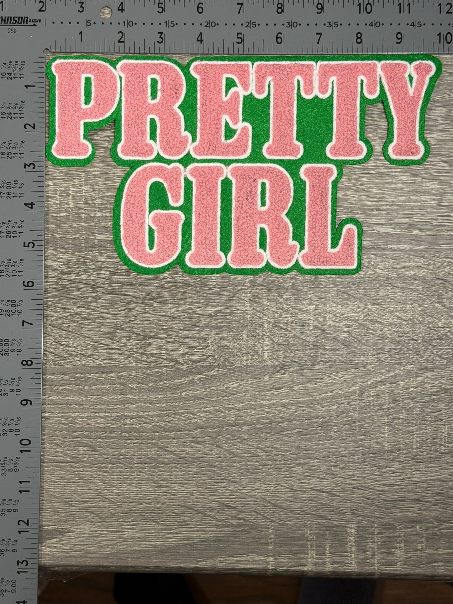 Pretty Girl Chenille LARGE Patch (Pink & Green)