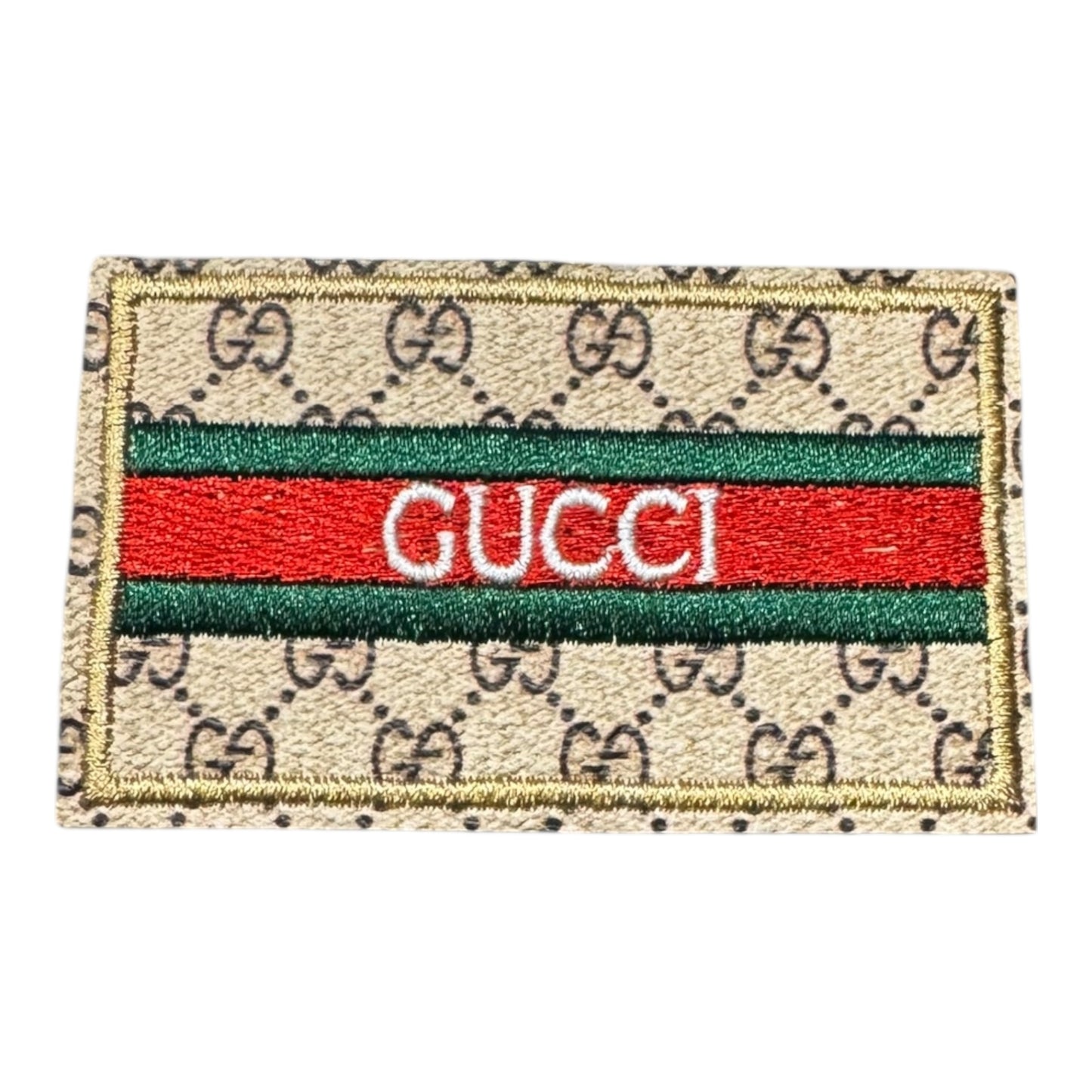 GG-INSPIRED LOGO TAN RECTANGLE FAUX