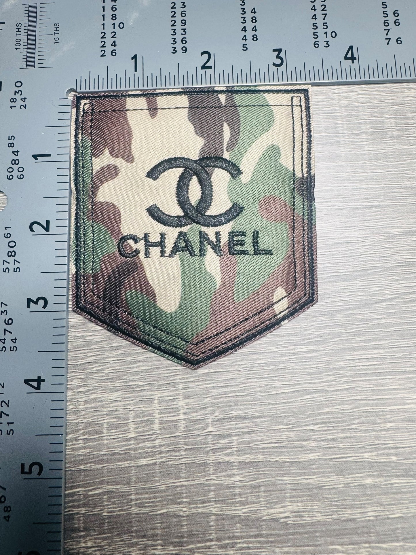 Camo Double-C Style Pocket Embroidered Patch